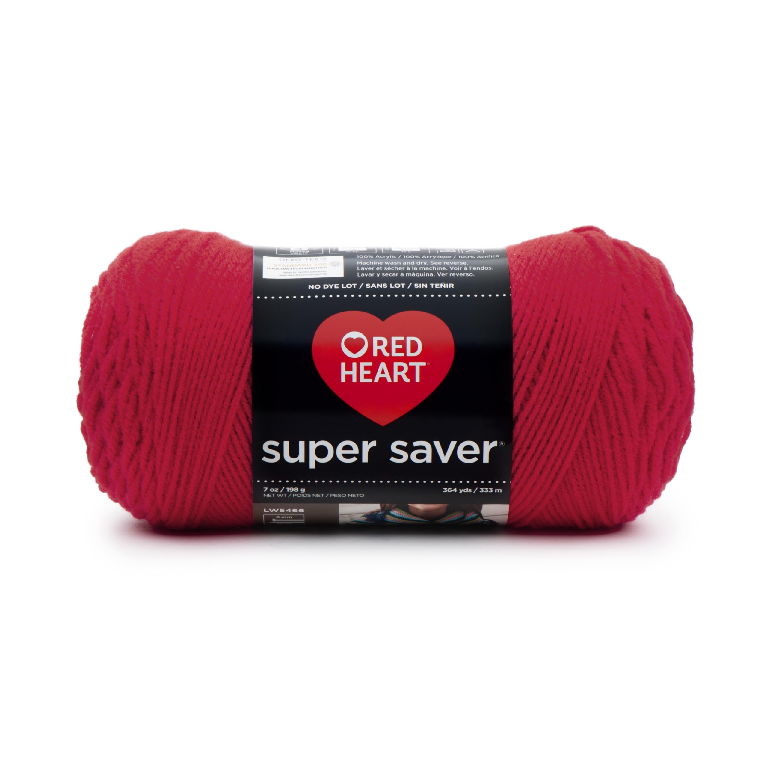 RED HEART Hot Red Super Saver Yarn - 1 Pack (7 oz/198g) Acrylic Knitting & Crochet Yarn for DIY Crafts, Sweaters, Scarves, and Blankets - Perfect for Beginners and Advanced Crafters