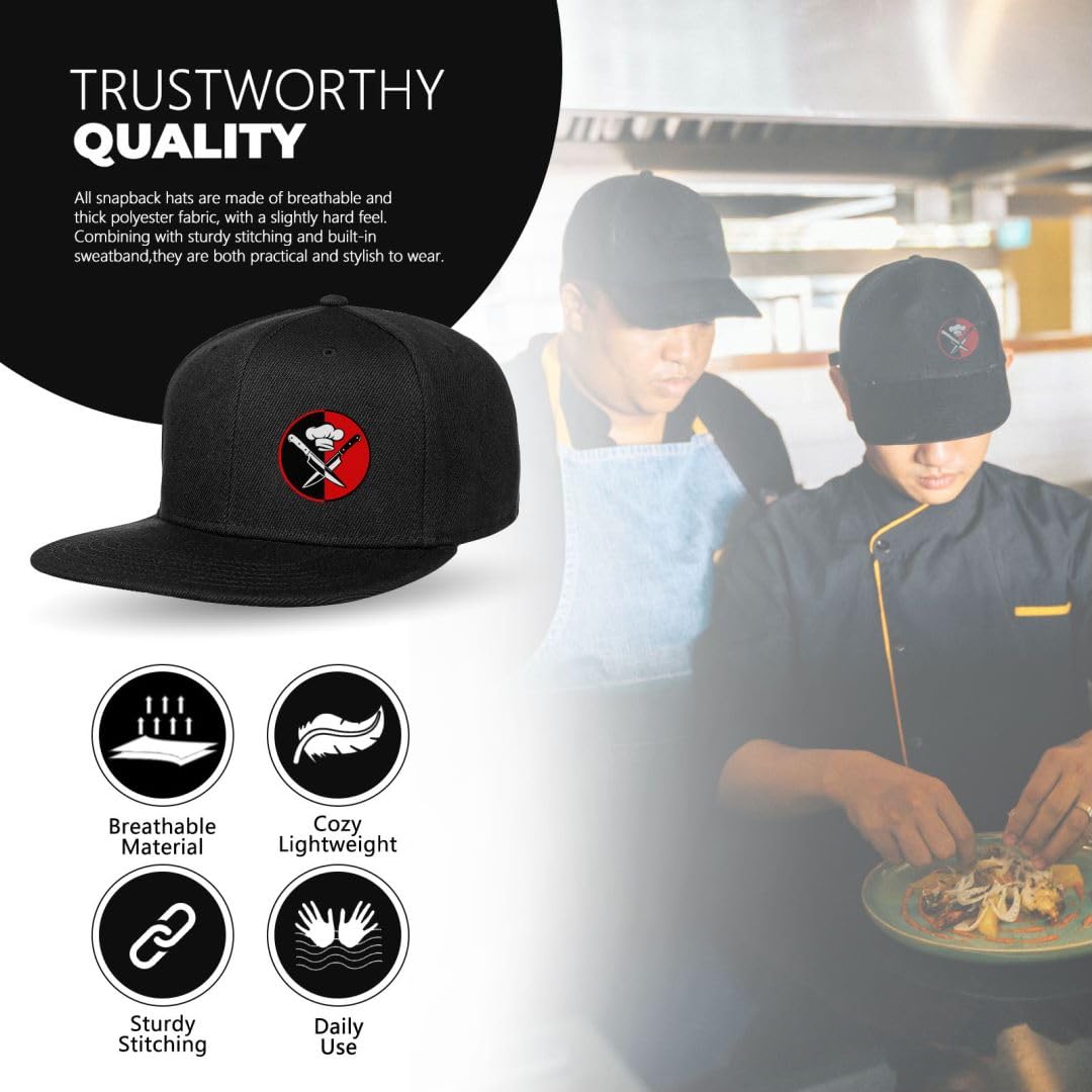 Men's Black Snapback Hat - Adjustable Skull Cap with Flat Bill for Baseball & Casual Wear | Gorras Planas para Hombres | Perfect for Sports, Street Fashion & Outdoor Activities