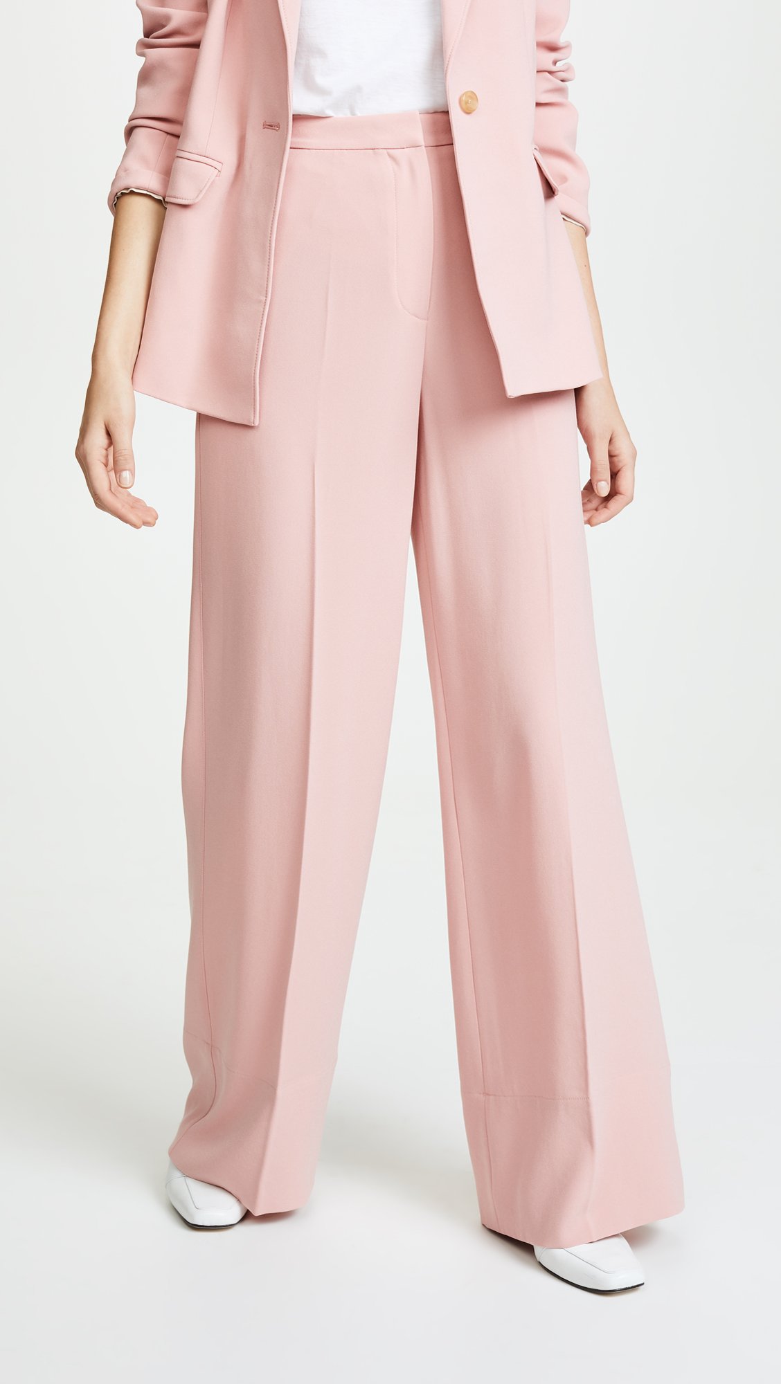 Elizabeth and James Women's Harmon Pants - Flowy High-Waisted Wide Leg Trousers in Dahlia Pink Size 8 | Perfect for Office Wear, Casual Outings & Special Occasions