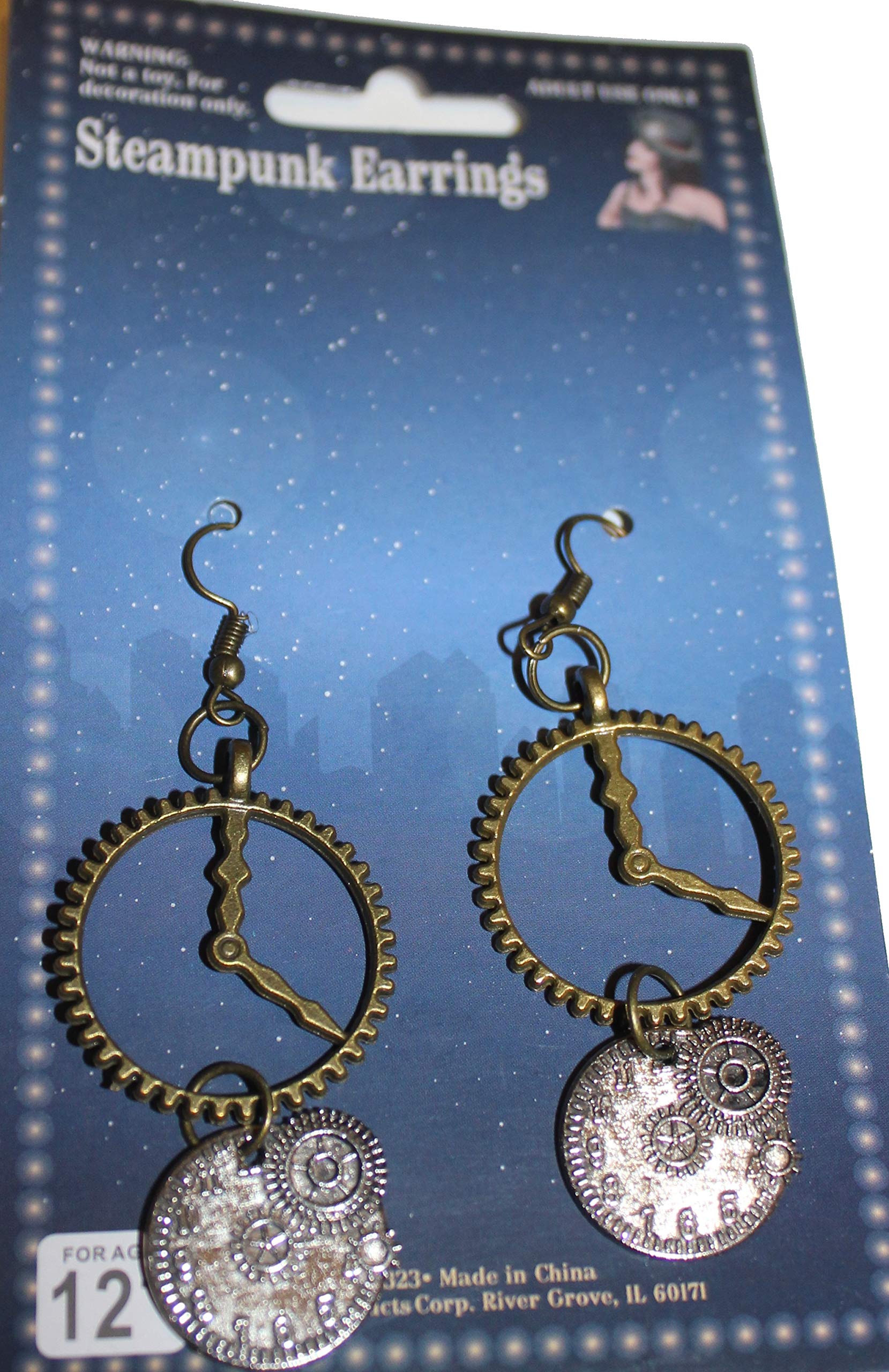 Steampunk Jewelry Set - Vintage Clock Earrings, Rings, Eyepatch & Choker for Cosplay, Halloween Costume Accessories | Perfect for Gothic Lovers & Fantasy Themed Parties