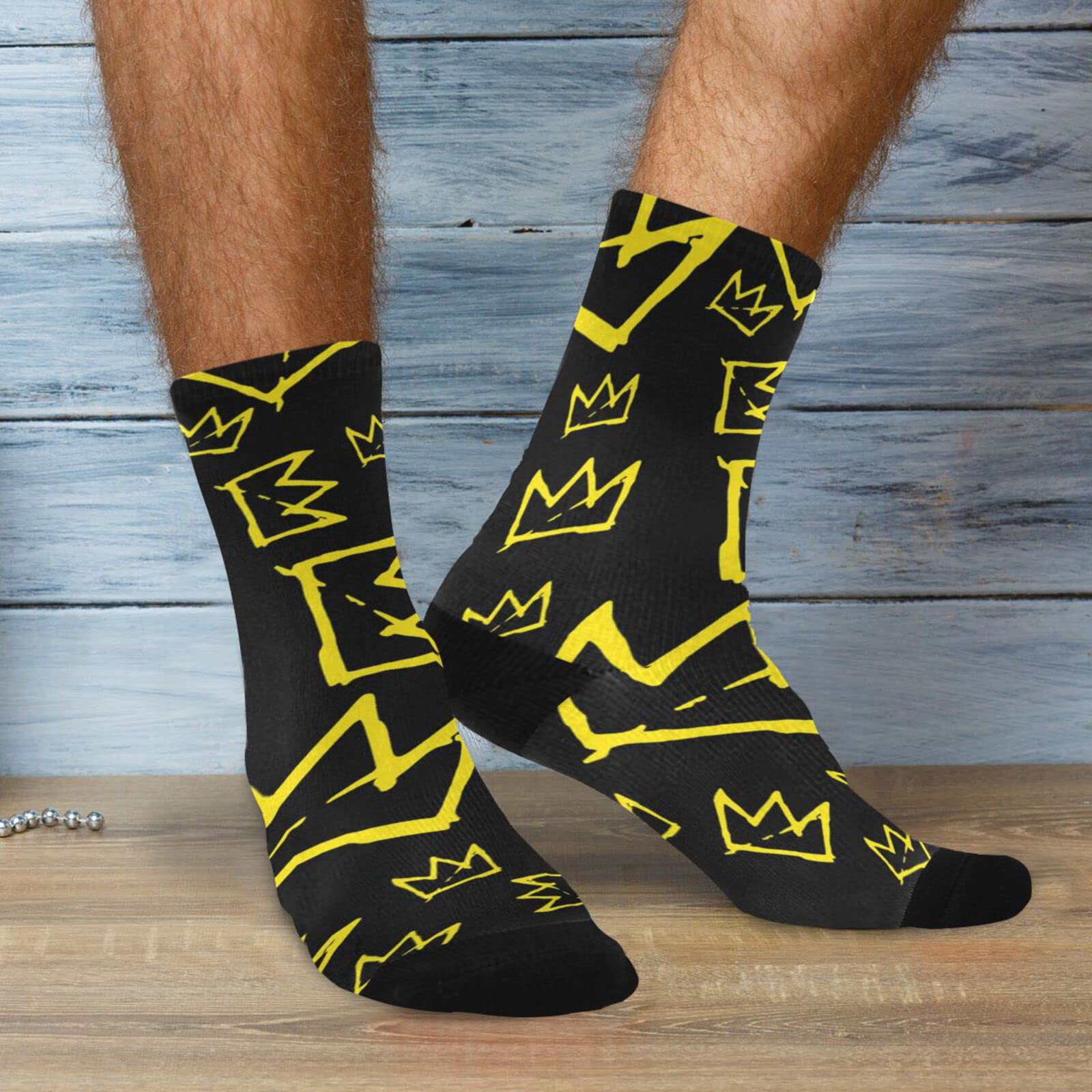 Men's Dress Crew Socks - Cushioned Athletic Casual Calf Socks with Fun Patterns - Novelty Gift Socks for Men - Perfect for Office, Sports & Everyday Wear