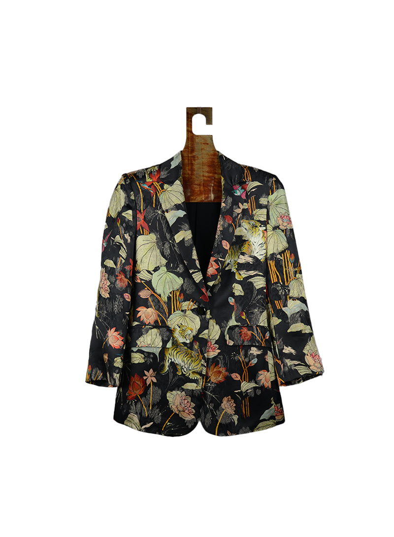 Etro Black Floral Print Jacket - Size 38 | Elegant Women's Blazer for Office, Party & Special Occasions