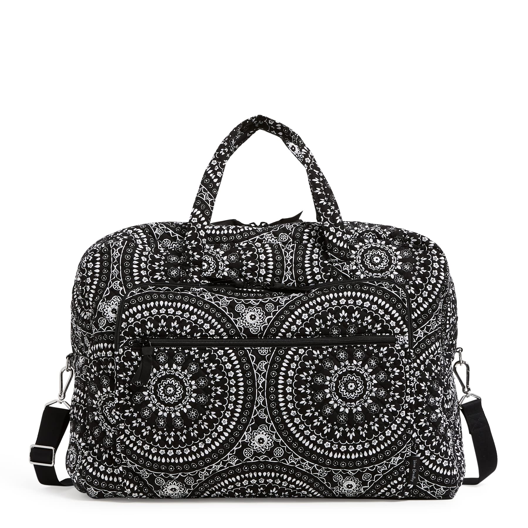 Vera Bradley Women's Cotton Grand Weekender Travel Bag - Large Overnight Duffle for Women, Spacious Carry-On Luggage with Pockets, Perfect for Weekend Trips, Gym & Air Travel