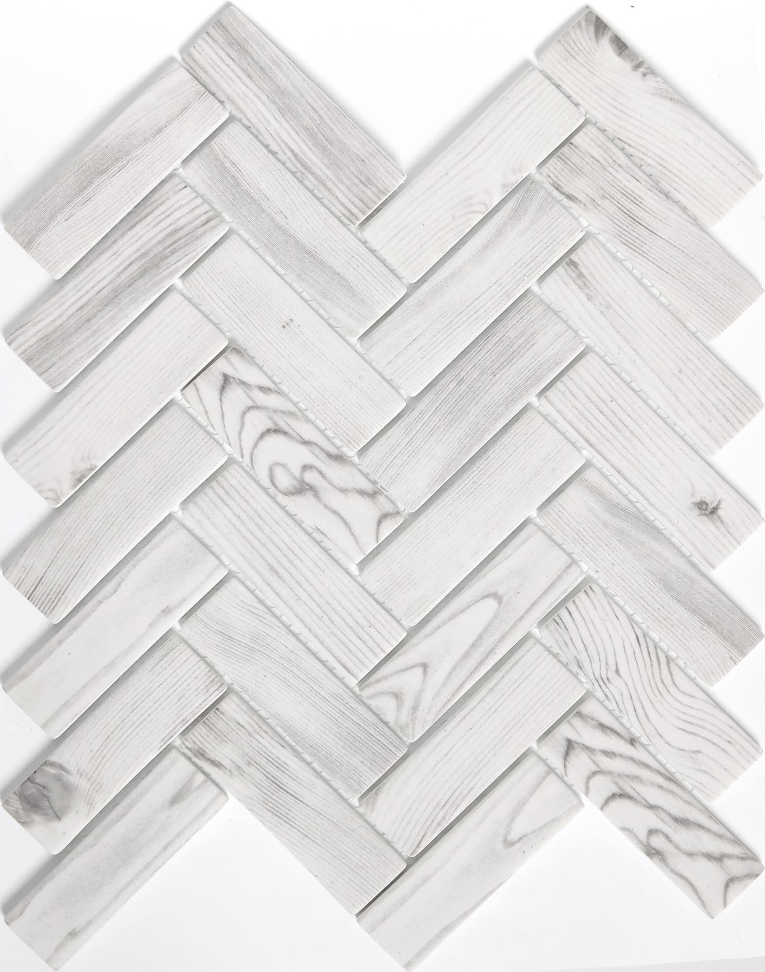 Emser Tile W87ECHO1113MHB Herringbone Mosaic Tile - Wood Look Porcelain Floor & Wall Tile - Polished Finish for Bathroom, Kitchen & Living Room Decor