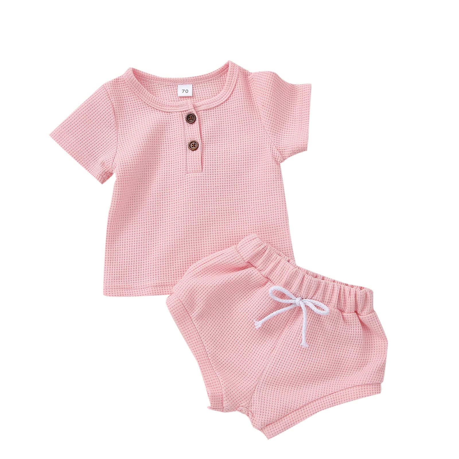 Twopumpkin Neutral Baby Boy Clothes Set - Soft Waffle Knit Sweatshirt & Pants Outfit for Newborns & Toddlers | Cozy & Cute Unisex Infant Wear for Playdates, Family Photos & Everyday Comfort