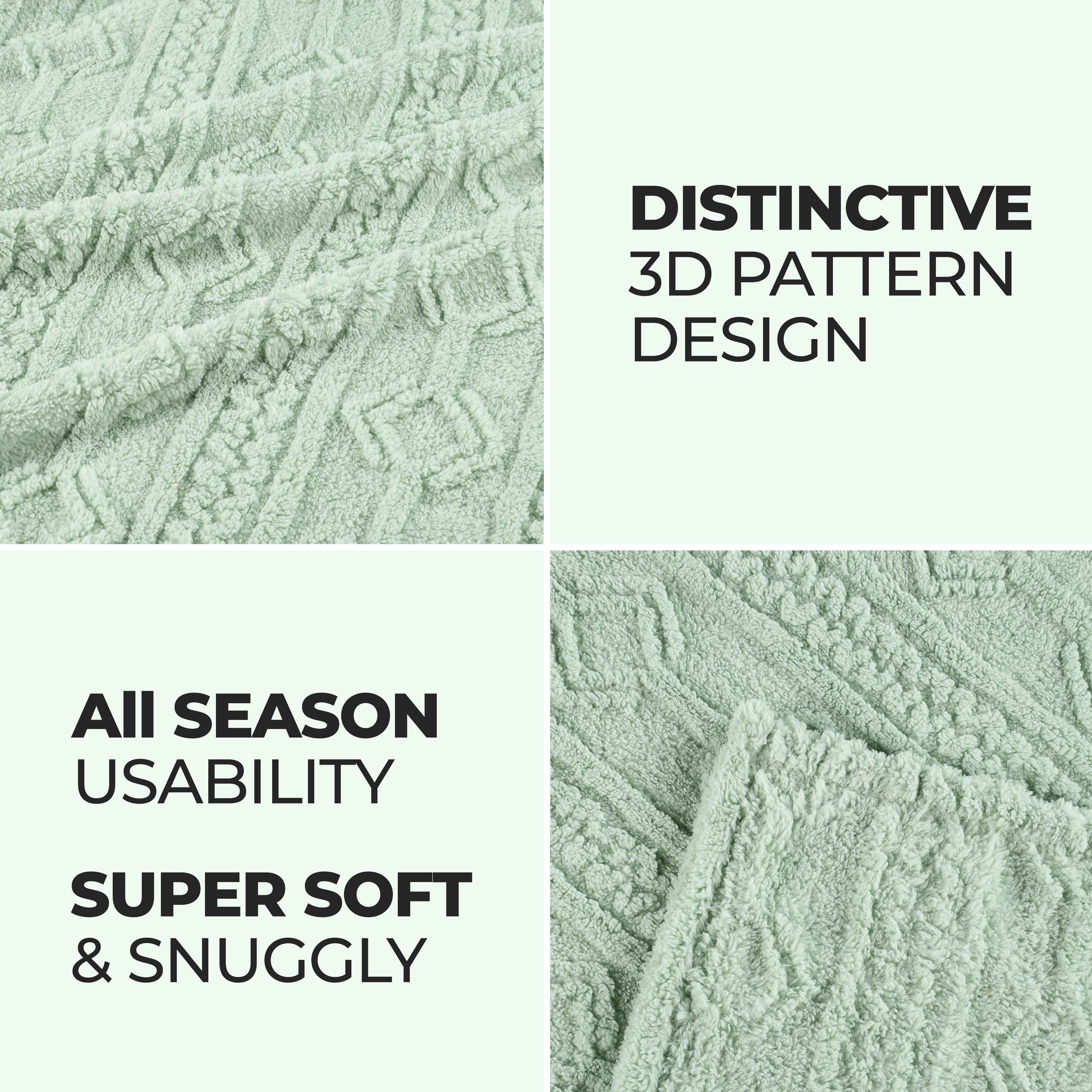 Arctic Boho Jacquard Plush Fleece Blanket - Ultra Soft & Warm Winter Throw for Couch, Bed, Sofa - Perfect for Home Decor, Cozy Nights & Gift Giving