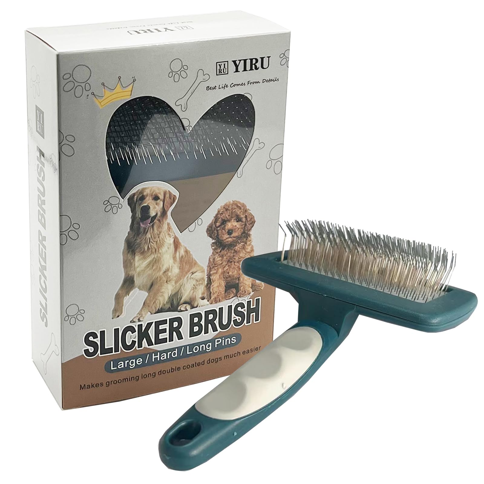 Premium Golden Doodle Grooming Brush - Professional Slicker Brush for Goldendoodles & Long Haired Dogs | Detangles, Removes Loose Hair & Undercoat | Perfect for Daily Grooming, Shedding Control & Coat Maintenance