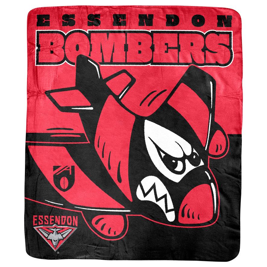 Warm AFL Essendon Bombers Coral Fleece Blanket - Soft Team Logo Rug for Home, Office & Game Day Decor
