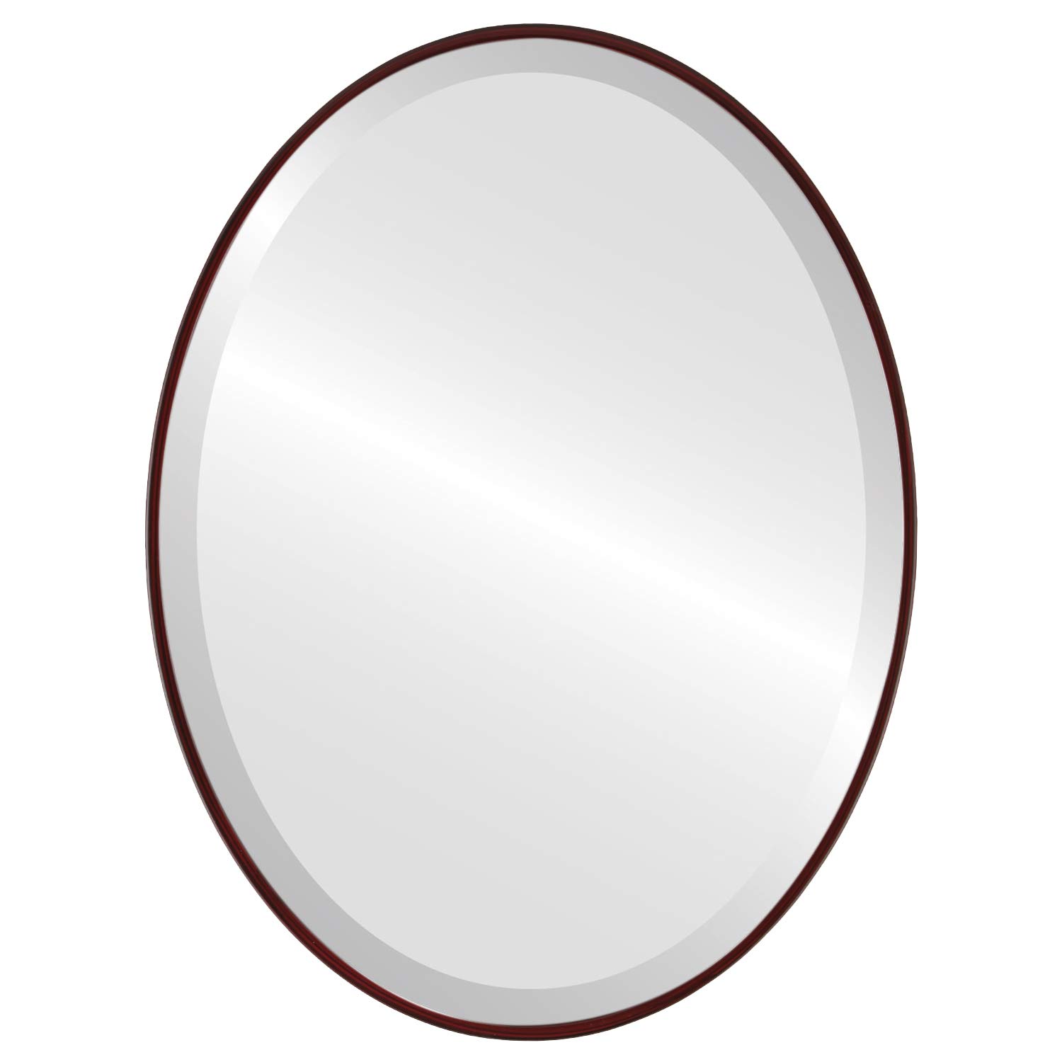Oval Wooden Beveled Wall Mirror - Black Cherry Finish - 16.6x20.6 Inches - Elegant Home Decor for Bathroom Vanity, Bedroom, Living Room & Hallway - Singapore Style Mirror - Perfect for Modern Interior Design & Space Enhancement