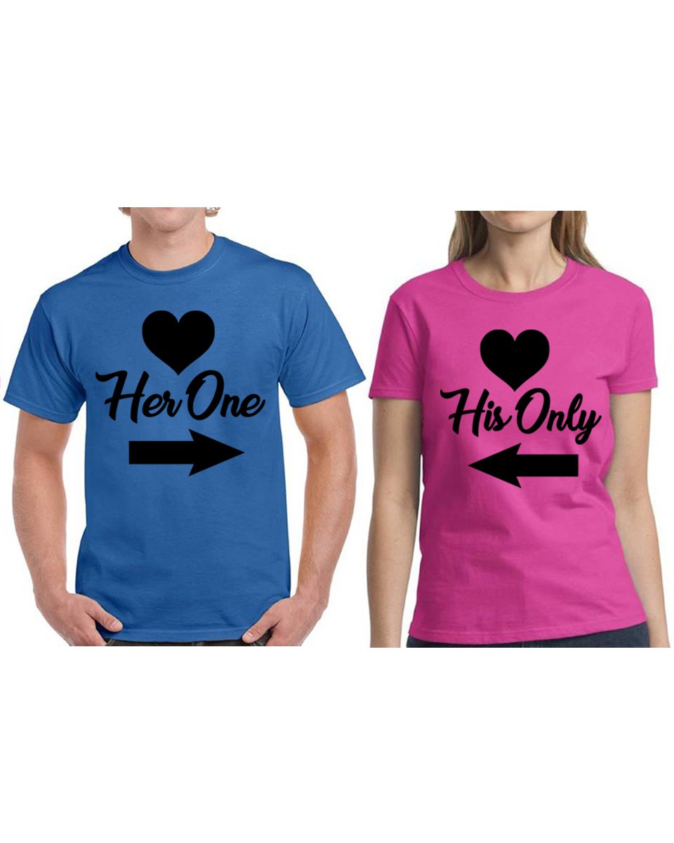 His & Hers Matching Couple T-Shirts - Valentine's Day Gift Set for Him and Her - Cute Couples Outfits for Date Nights & Anniversaries