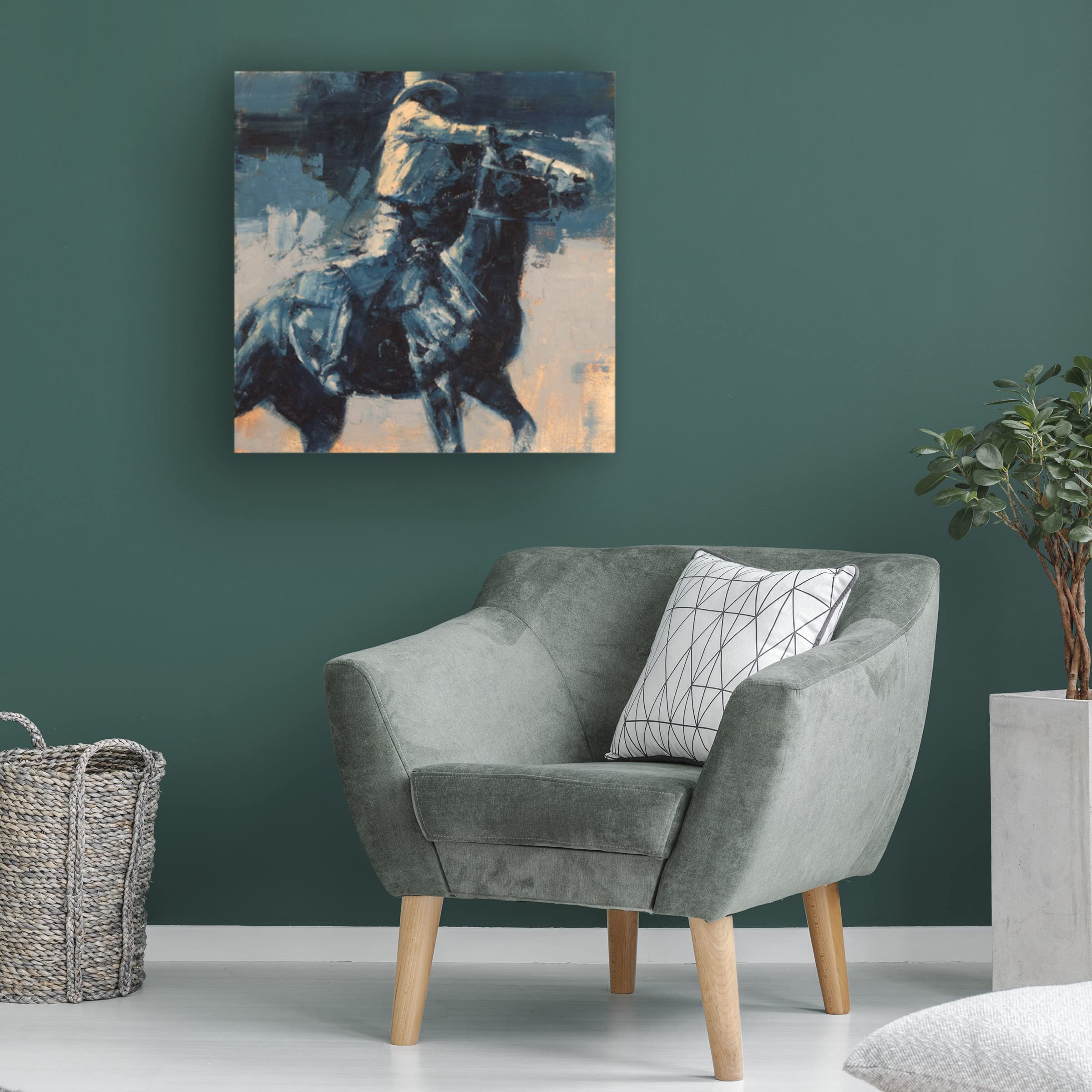 Trademark Fine Art 'Mood Indigo IV' Canvas Wall Art by Julie T Chapman - Abstract Blue Painting for Living Room, Bedroom & Office Decor