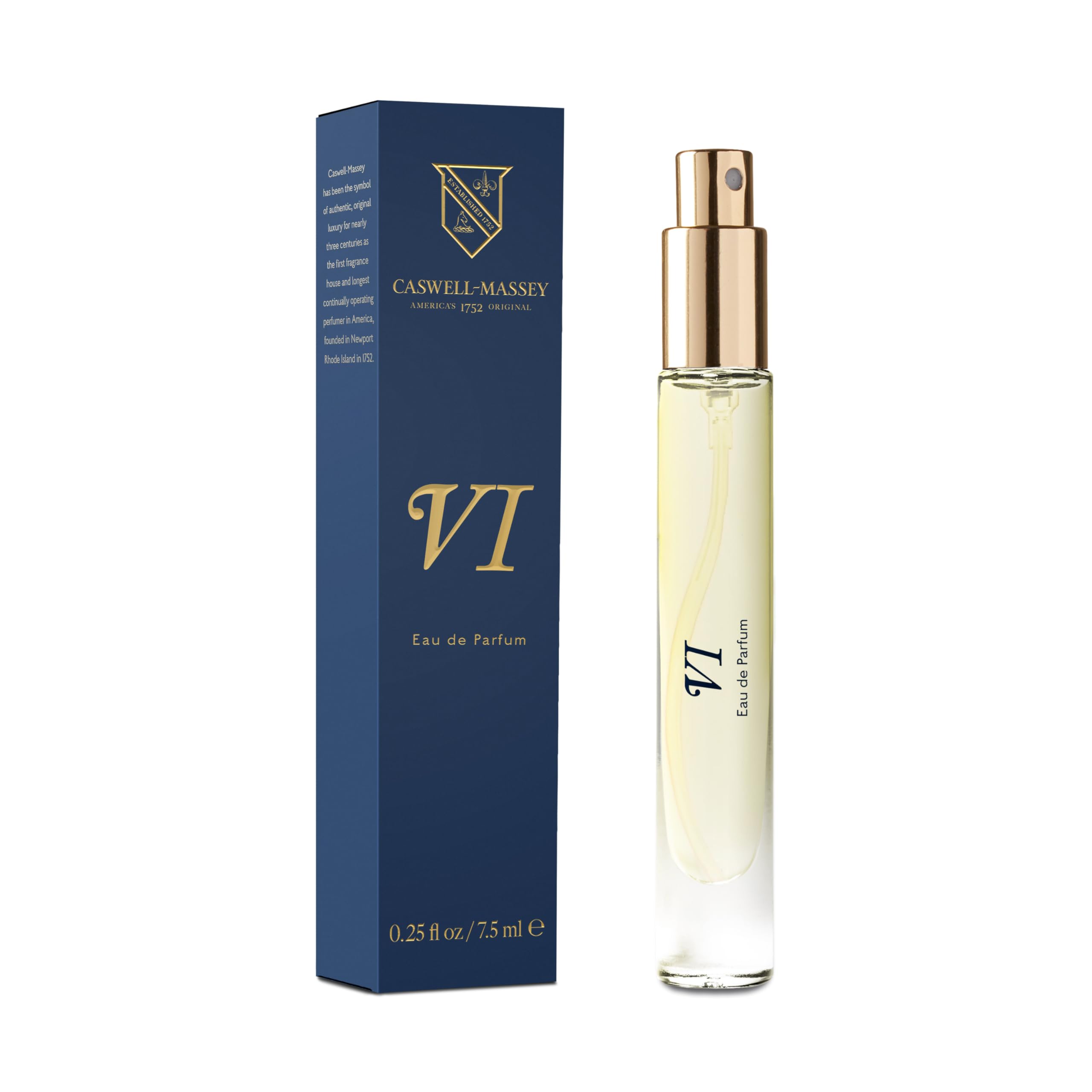 Caswell-Massey Number Six Eau de Parfum for Men - Citrus Woody Lavender Scent, Travel Size Mini Cologne (0.25 Fl Oz) - Perfect for Gifts, Daily Wear & Business Travel