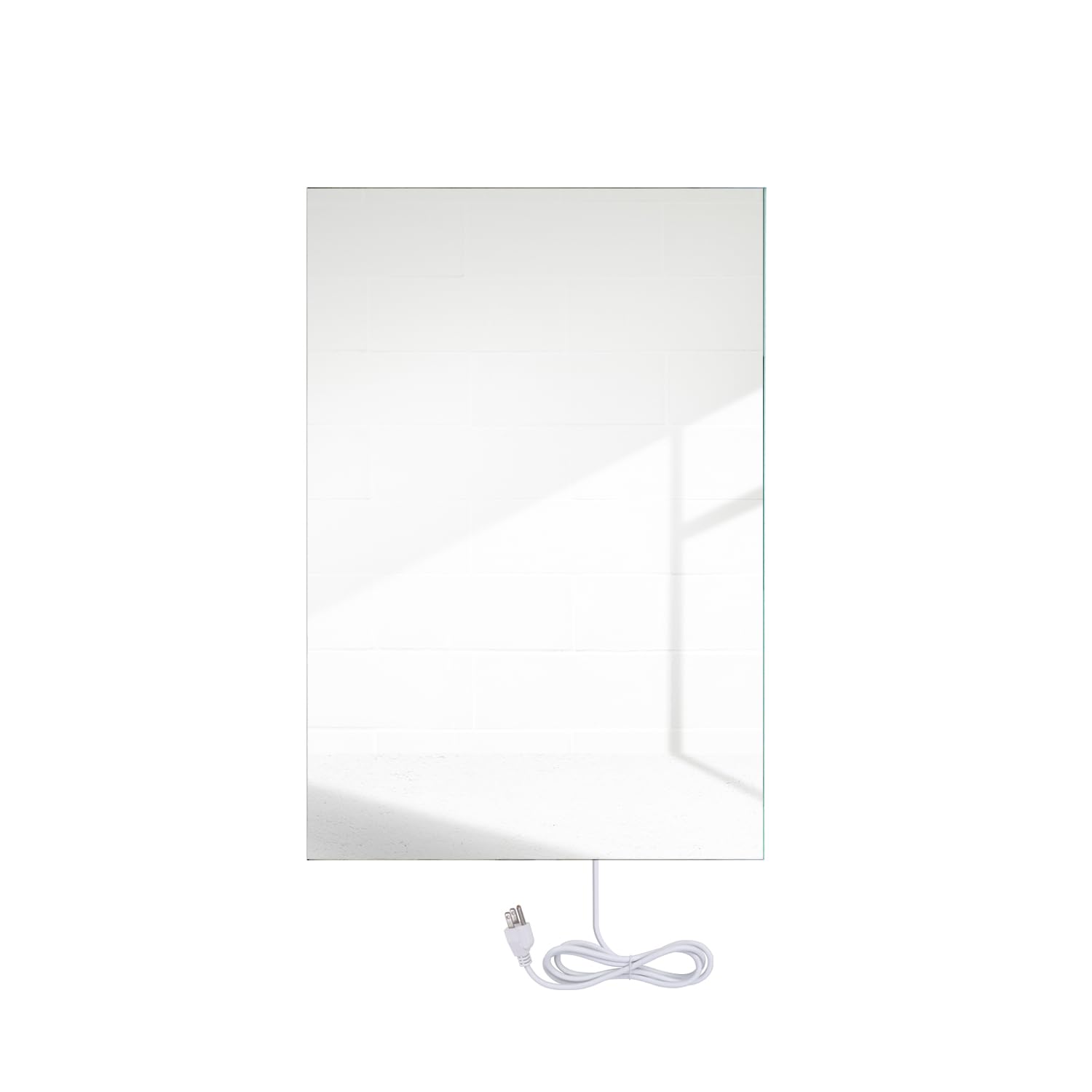 WarmlyYours 24x35 Inch Glass White Infrared Electric Panel Heater - Energy Efficient Wall Mounted Space Heater for Rooms up to 85 sqft, 600W Plug-in or Hardwired (Ember Glass) - Perfect for Bedrooms, Bathrooms & Home Offices