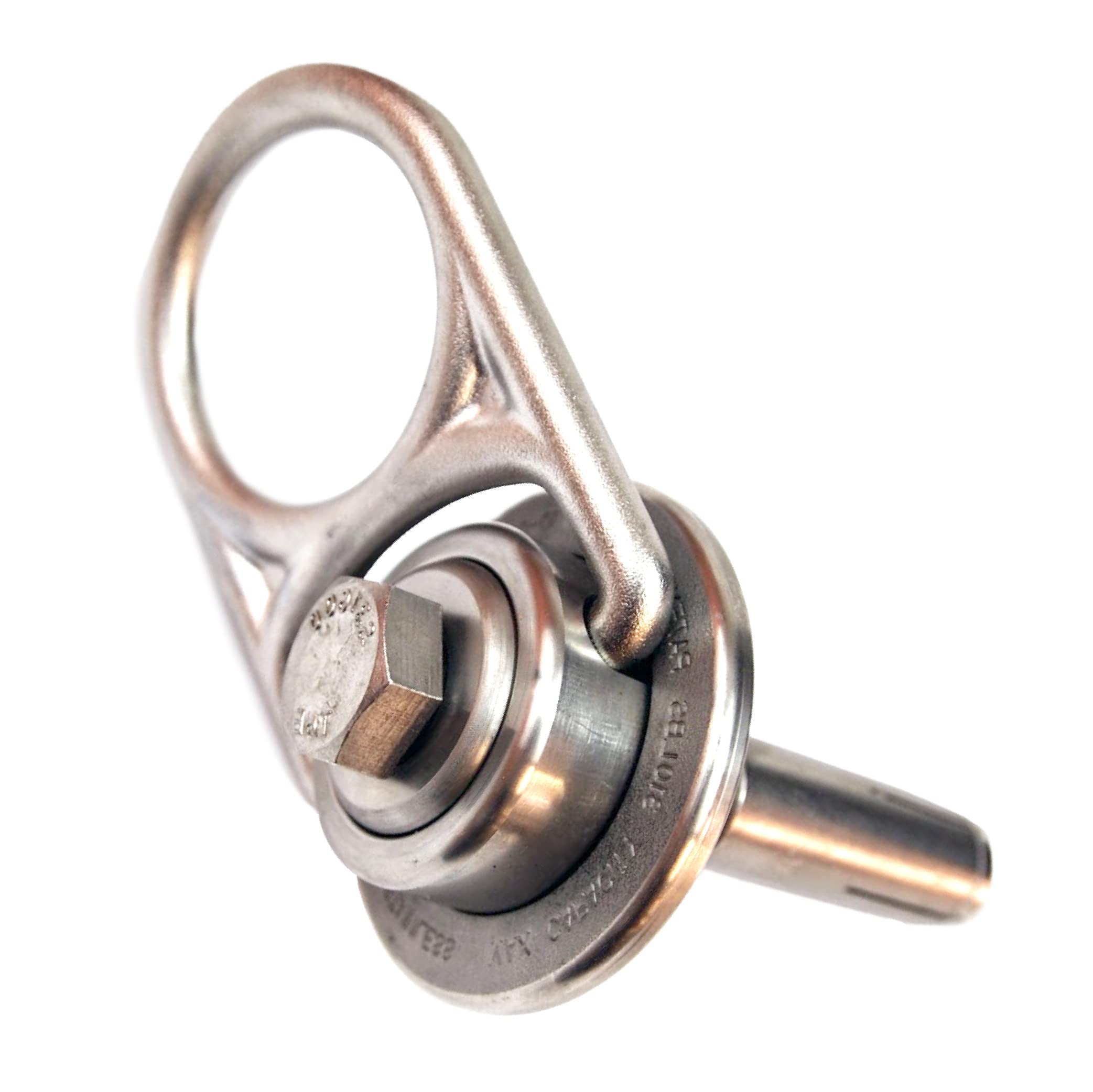 Frontline COM345K-SS MEGA Swivel 360° Stainless Steel 5000 lb Concrete Anchor - Heavy Duty Reusable Construction Anchor with Adjustable D-Ring & Replacement Bolt | OSHA & ANSI Compliant | Perfect for Rigging, Fall Protection, Concrete Work & Industrial Safety Applications