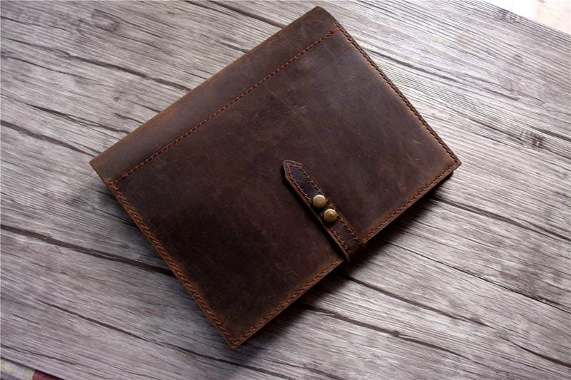 Personalized Brown Leather Binder Folder for Men & Women - Professional Organizer for Office, School & Business Documents