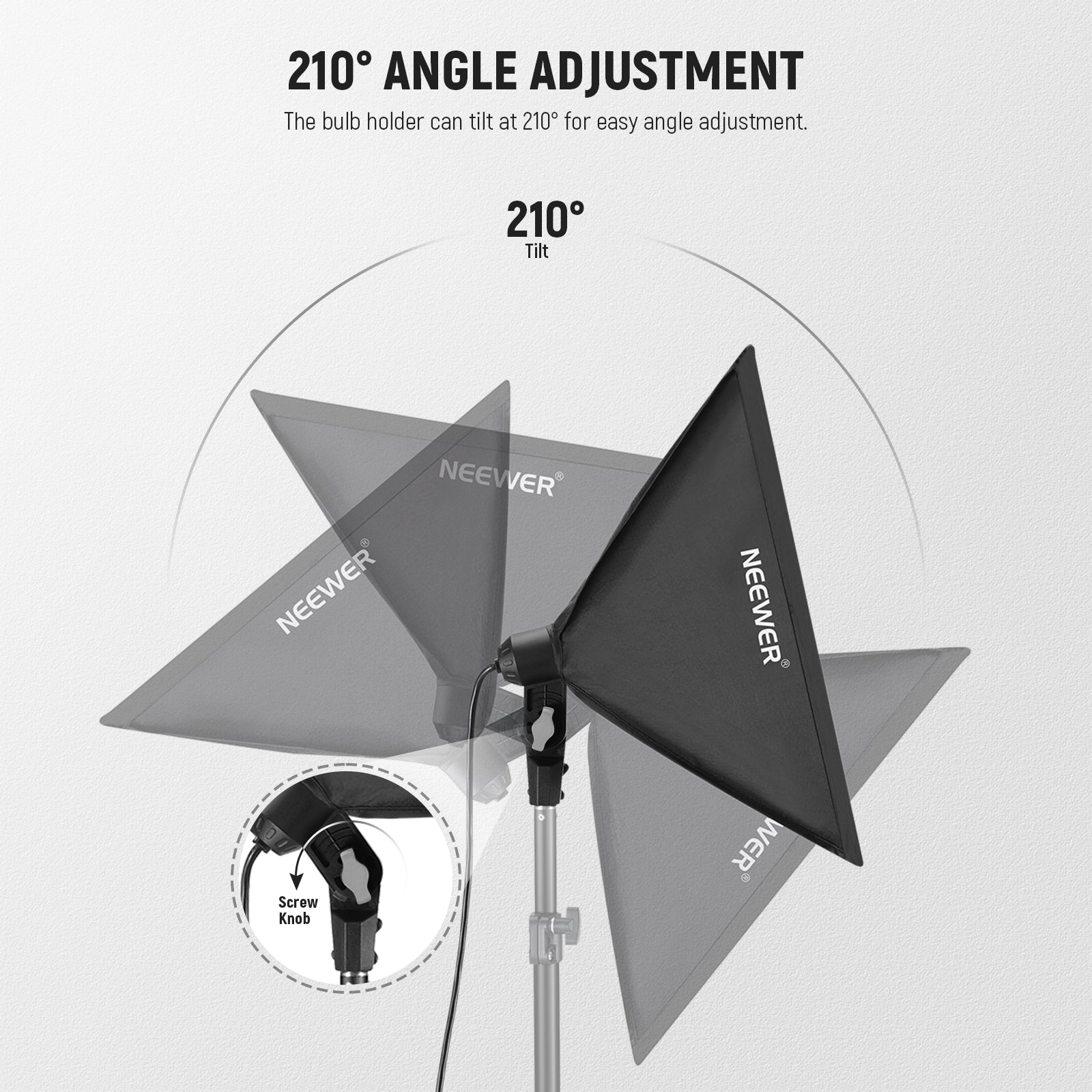 NEEWER SF4040/SF6060 Photography Softbox with E26 Socket & Diffuser - Professional Lighting Equipment for Studio Photography, Portrait & Product Shoots - Perfect for Indoor & Outdoor Photo Sessions