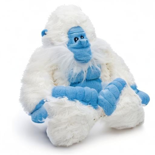 FabDog Fluffies Squeaky Plush Dog Toys - Cute Animal-Themed Chew Toys for Small, Medium & Large Breeds - Durable Nylon Puppy Toys with Squeaker for Playtime & Training - Perfect Gift for Pet Lovers (Yeti Design) | Great for Indoor Play, Outdoor Fetch & Cuddling