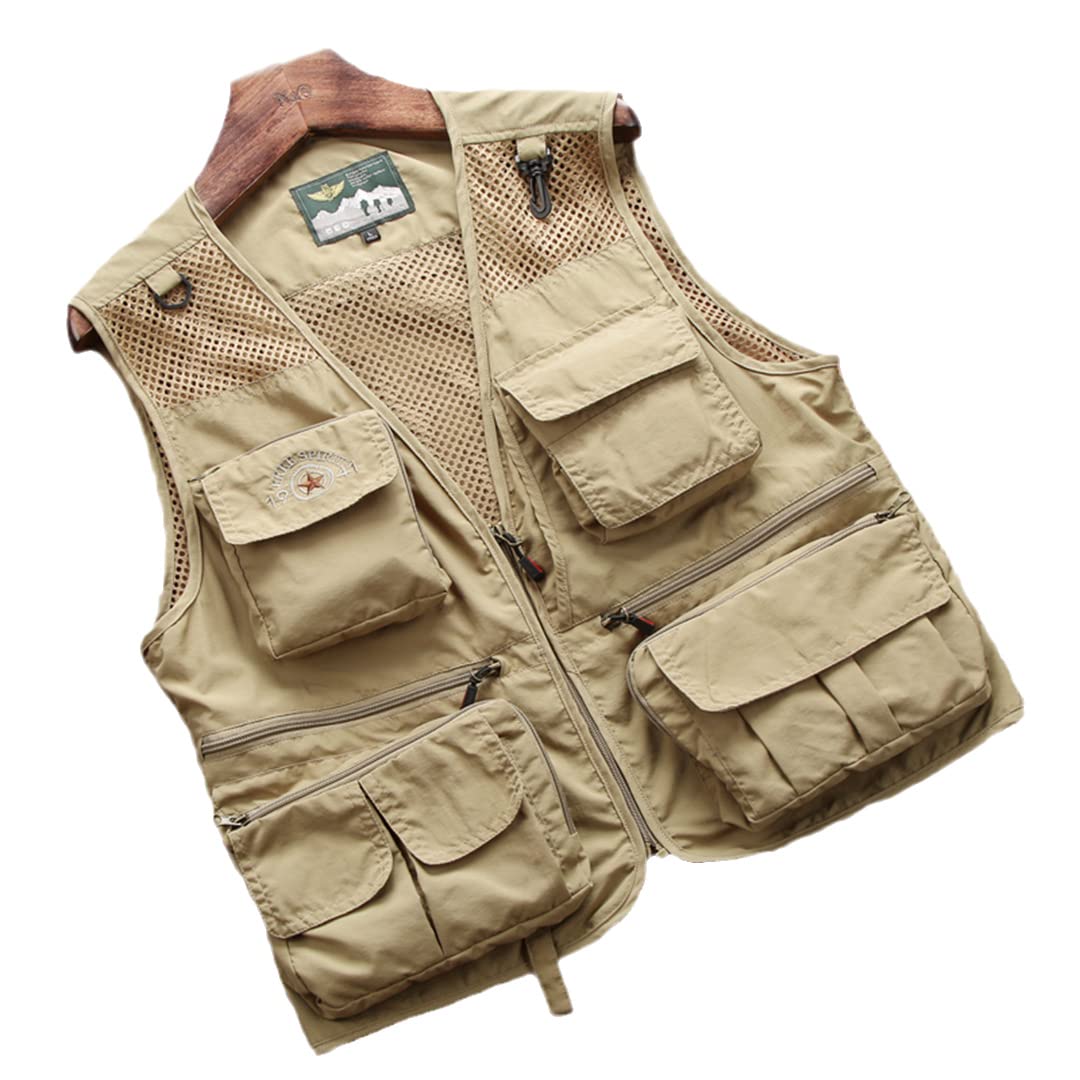 Men's Quick-Dry Outdoor Multi-Pocket Vest for Fishing, Photography & Hiking - Lightweight Utility Vest for Gear Storage & Adventure Activities