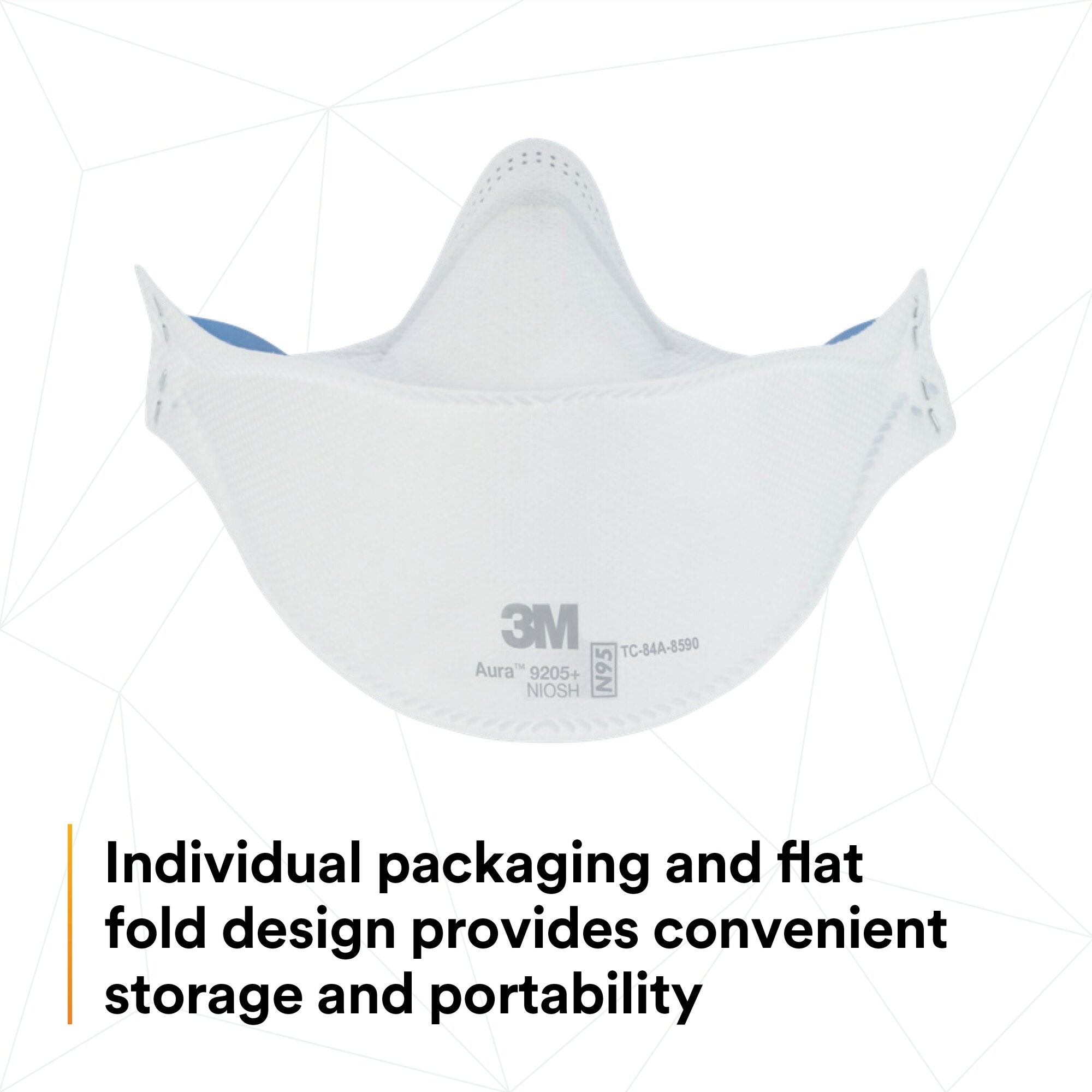 3M Aura Particulate Respirator 9205+ N95 Masks - NIOSH Certified, Comfortable Fit for Dust, Pollen & Airborne Particles - Ideal for Construction, Woodworking & Home Improvement Projects