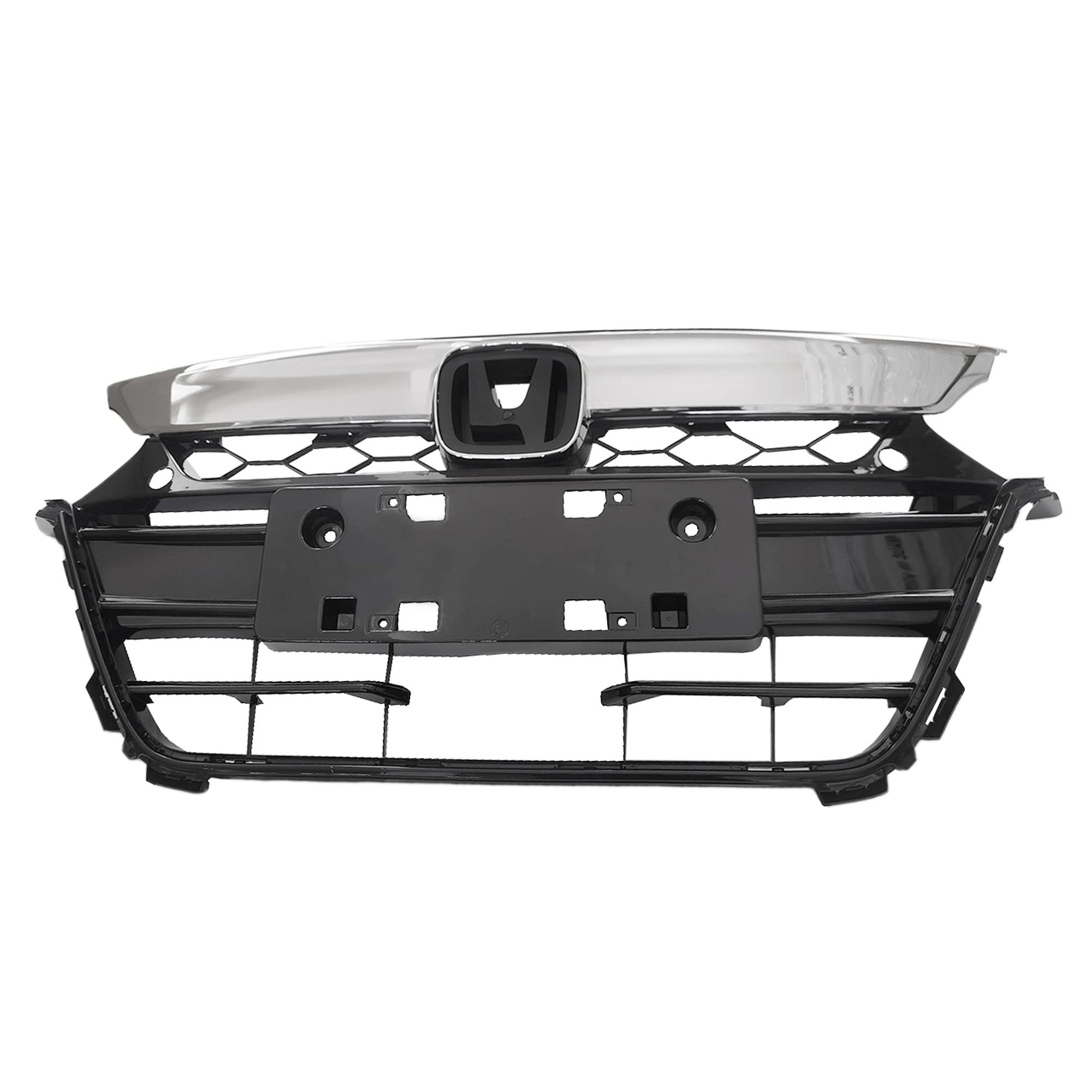 2018-2019 Honda Accord Front Bumper Grille - Black with Chrome Trim (Part #71111TVAA5) | Perfect for Car Upgrades & Replacement Parts