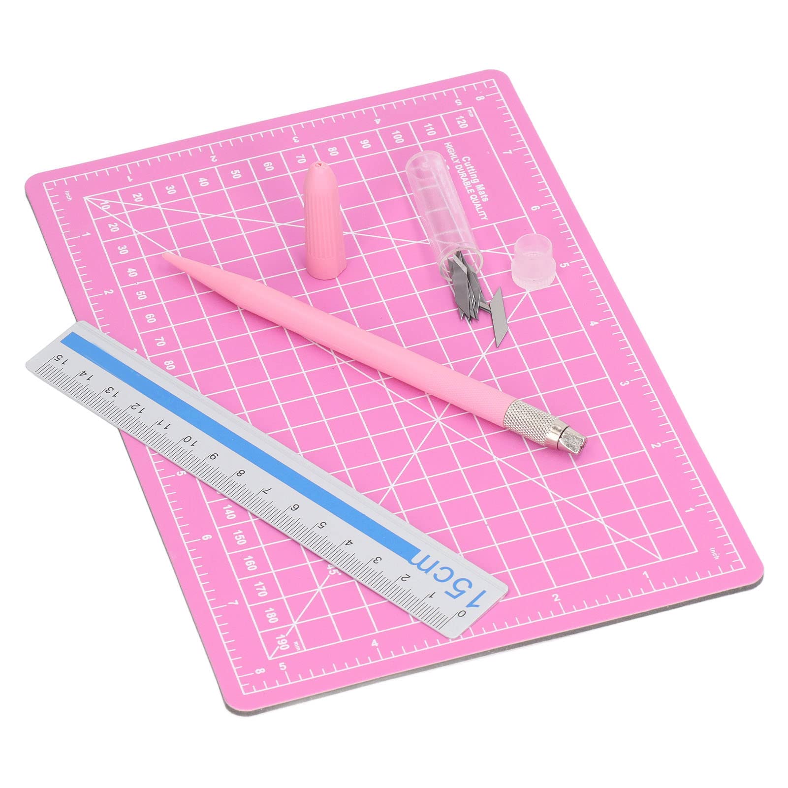 Premium Carving Hobby Knife Set - Ergonomic Pink Handle, High Carbon Steel Blades for Precision Trimming & Crafting - Perfect for DIY Projects, Model Making, and Art Carving