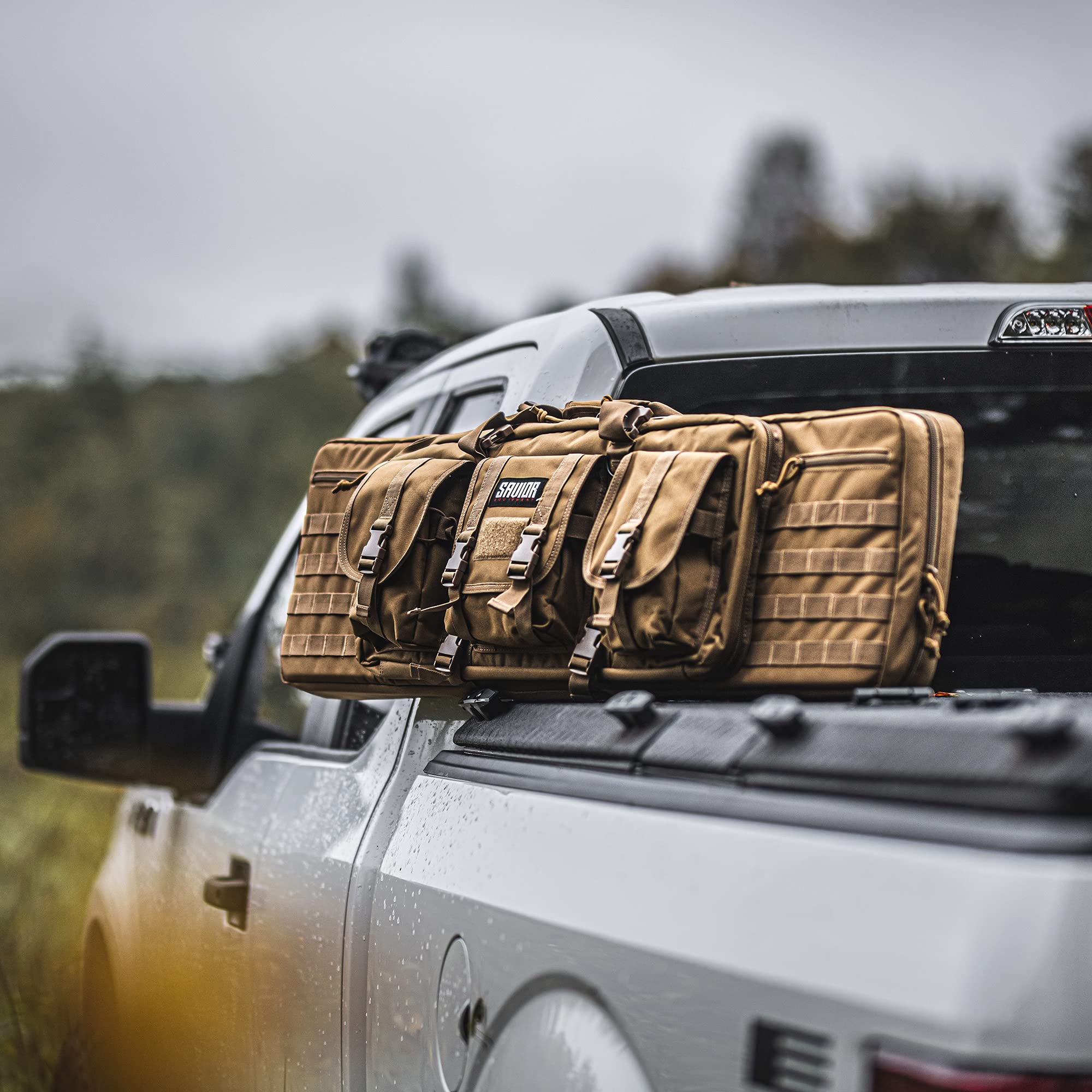 Savior Equipment 36 Inch Tactical Double Rifle Gun Bag - American Classic Pistol Transport Case with Adjustable Backpack Straps, Ash Gray - Perfect for Hunting, Shooting Range & Outdoor Adventures