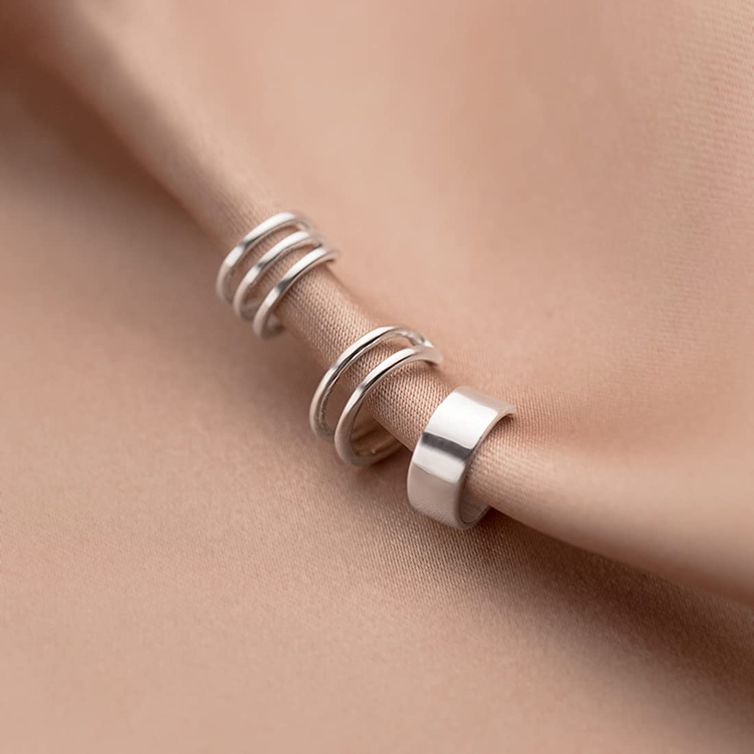 SLUYNZ Solid 925 Sterling Silver No-Piercing Ear Cuff Earrings for Women & Men - Cartilage, Helix, Tri Ear Cuffs - Perfect for Parties, Weddings & Everyday Wear