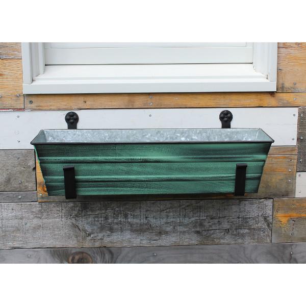 Decorative Flower Box with Wall Brackets - Hanging Planter for Indoor & Outdoor Garden Decor - Perfect for Windows, Balconies, and Patios