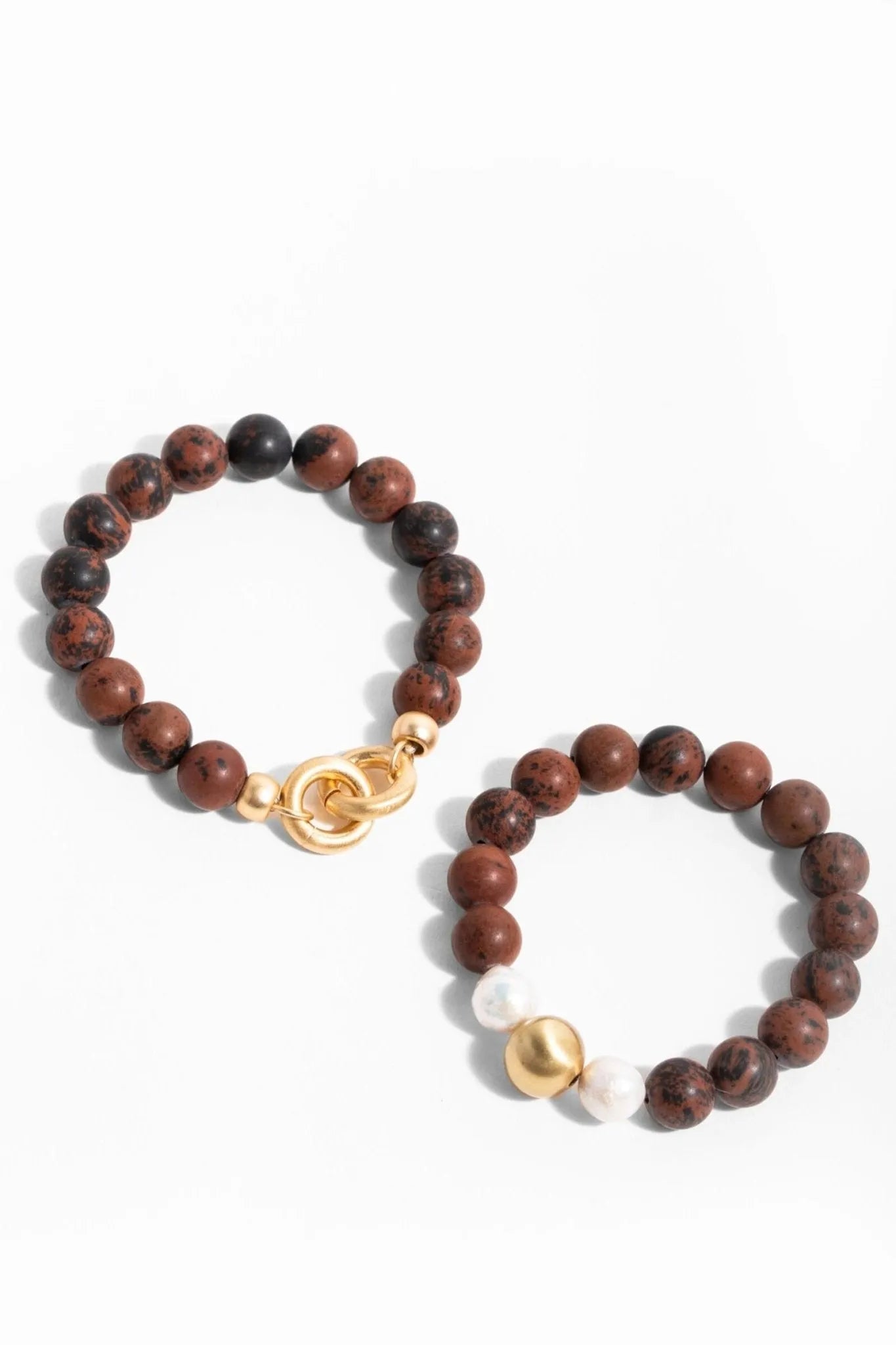 Natural Stone Pearl Stretch Bracelet Set for Women - Boho Beaded Jewelry for Casual Wear, Parties & Gifts | Adjustable Elastic Wristband