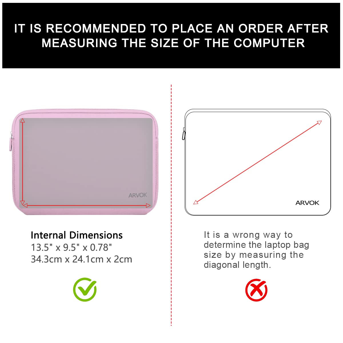 Premium 13-14 Inch Laptop Sleeve Case for MacBook Pro/Air, HP, Dell, Lenovo, Asus, Acer | Water-Resistant & Shockproof Notebook Cover | Perfect for Work, School & Travel | Pink