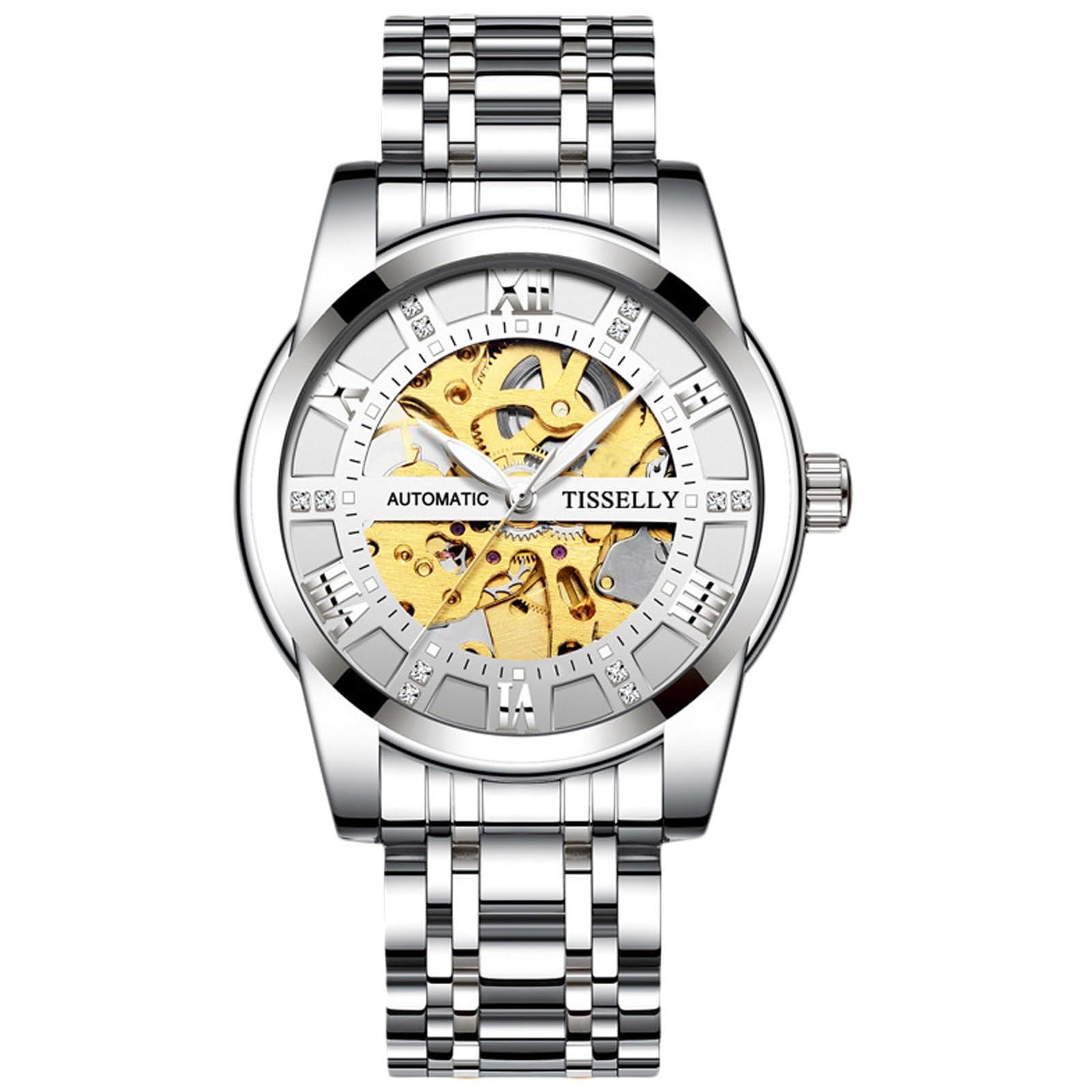 RORIOS Men's Automatic Watch - Minimalist Skeleton Luminous for Business & Casual Wear