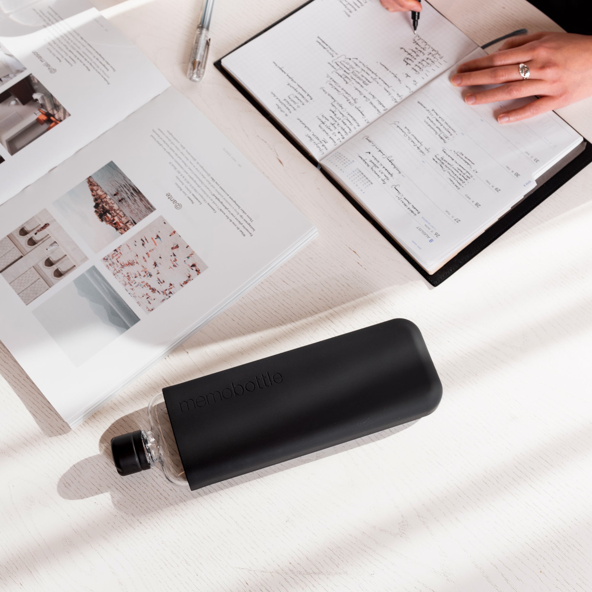 Slim Memobottle Water Bottle - Reusable, Leak-Proof, Eco-Friendly (Bundle) - Perfect for Travel, Gym, Office & Outdoor Activities