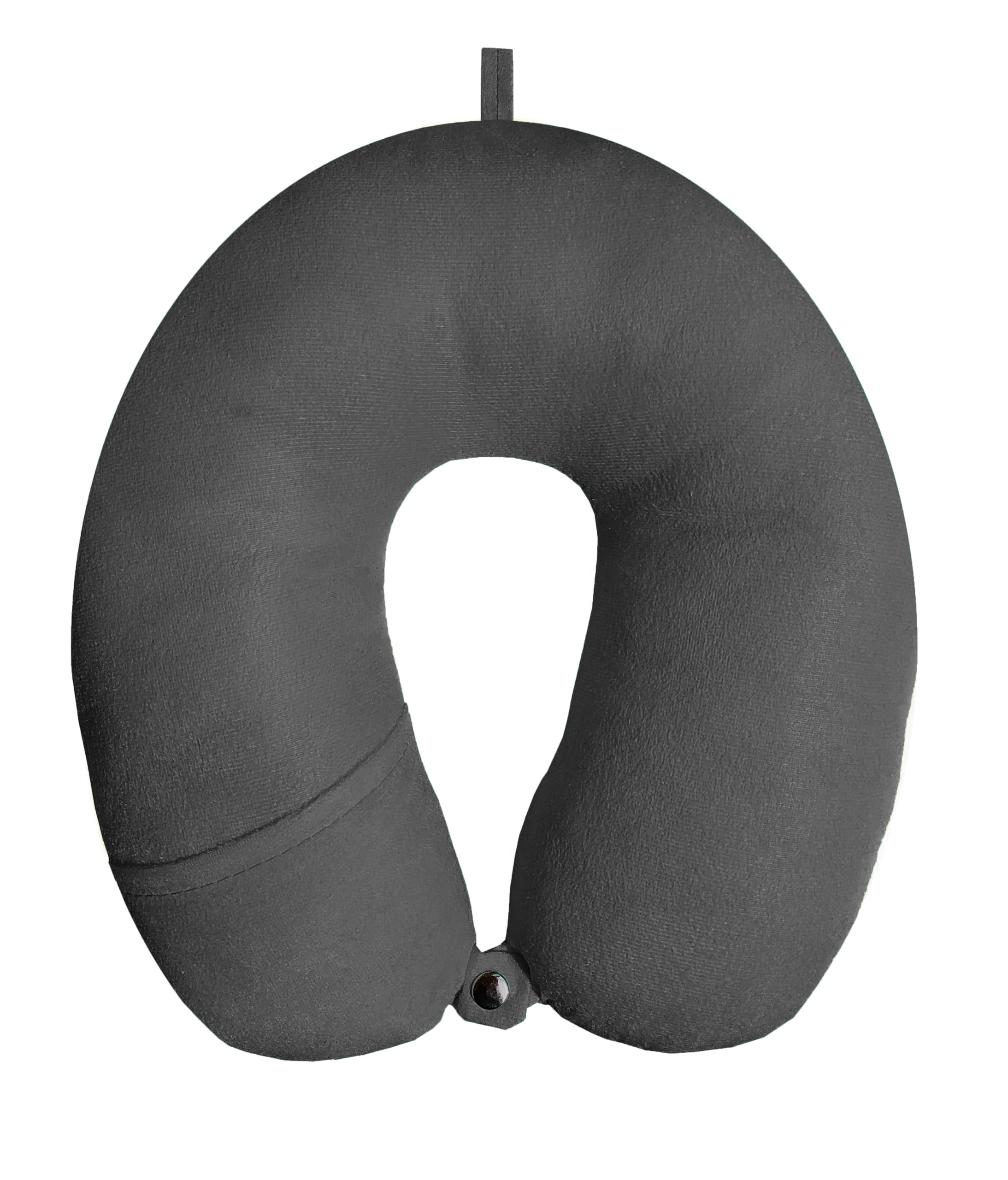 Nitsha Velvet Neck Travel Pillow - Ultra Soft & Comfortable Head Rest for Airplane, Car, Office & Home Use - Grey Color Support Cushion for Neck Pain Relief