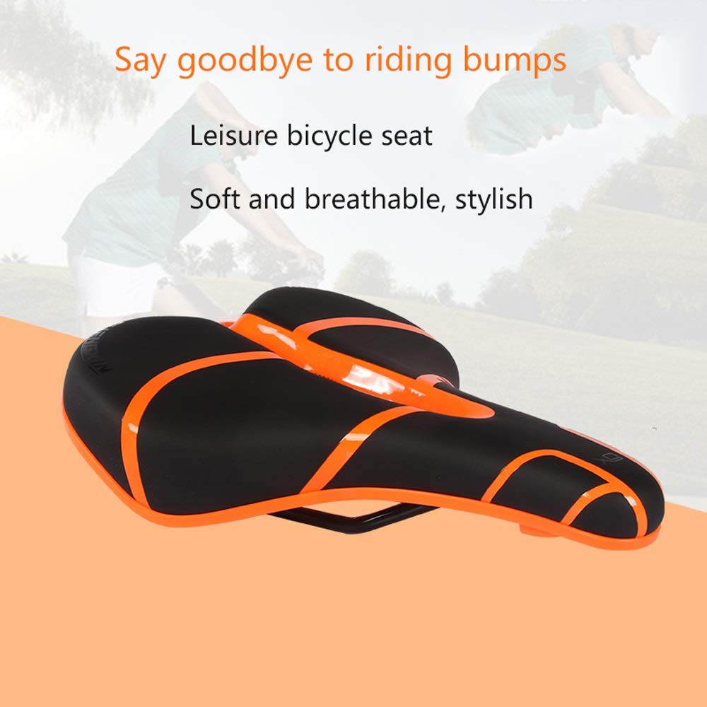 Premium Gel Bike Seat Cushion - Shockproof, Extra Comfort & Wide Design for Big Bum - Perfect for MTB, Mountain Bike, Folding Bike, Road Bike & Exercise Bikes - Ideal for Long Rides, Commuting & Indoor Cycling Workouts