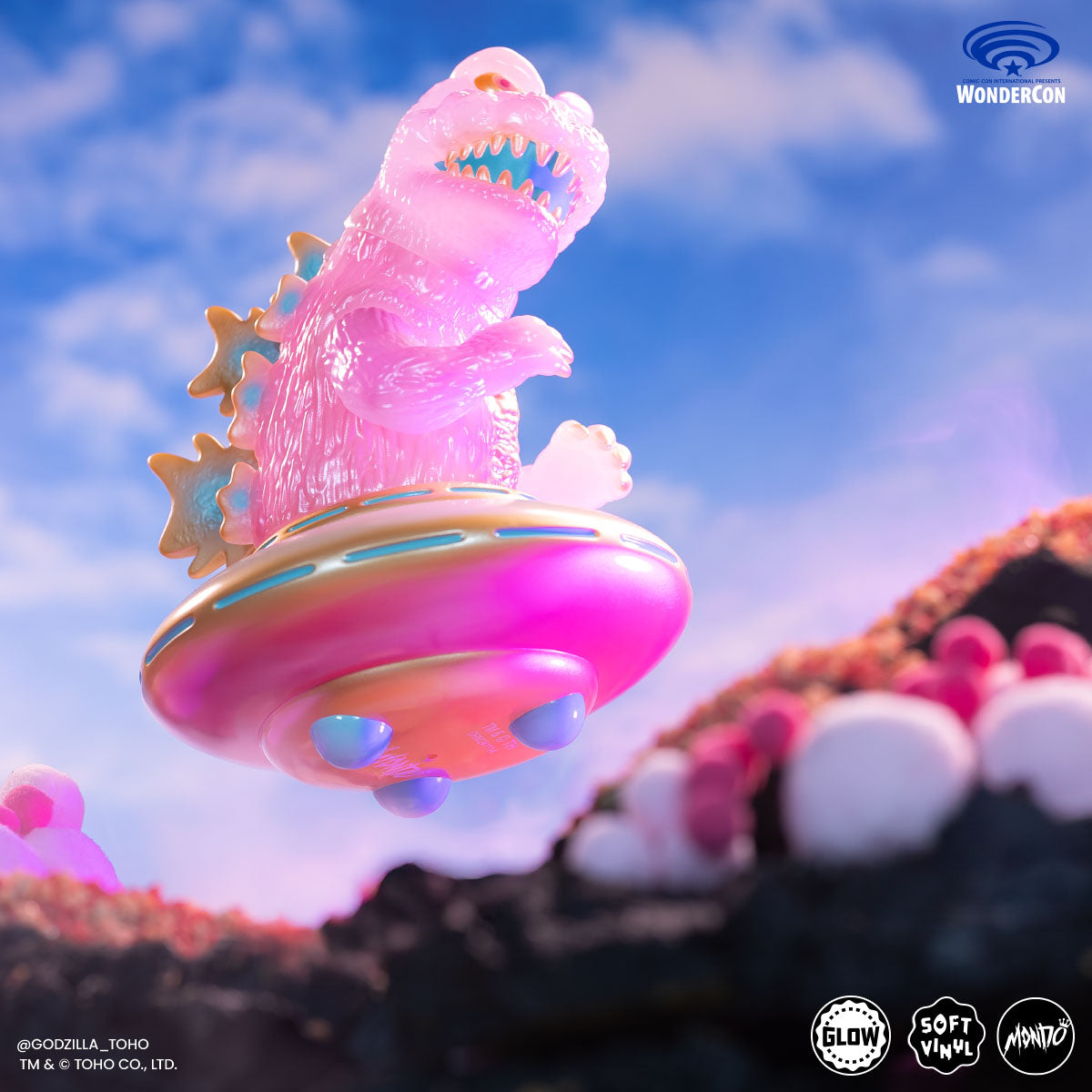 Godzilla UFO Soft Vinyl Figure - Cherry Blossom Limited Edition Collectible Toy for Anime Fans | Perfect for Display, Gifts & Pop Culture Collections