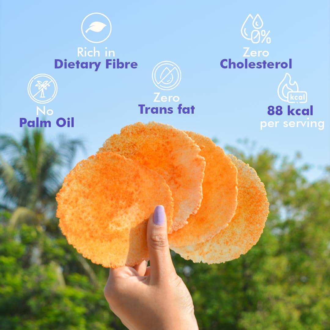 Crunchy Snackible Cheese Dosa Khakra (Pack of 3) - 100gm | Healthy Millet Snack | High Fiber, No Palm Oil | Zero Transfat & Cholesterol | Perfect for Office Lunch, Travel & Kids Snacks