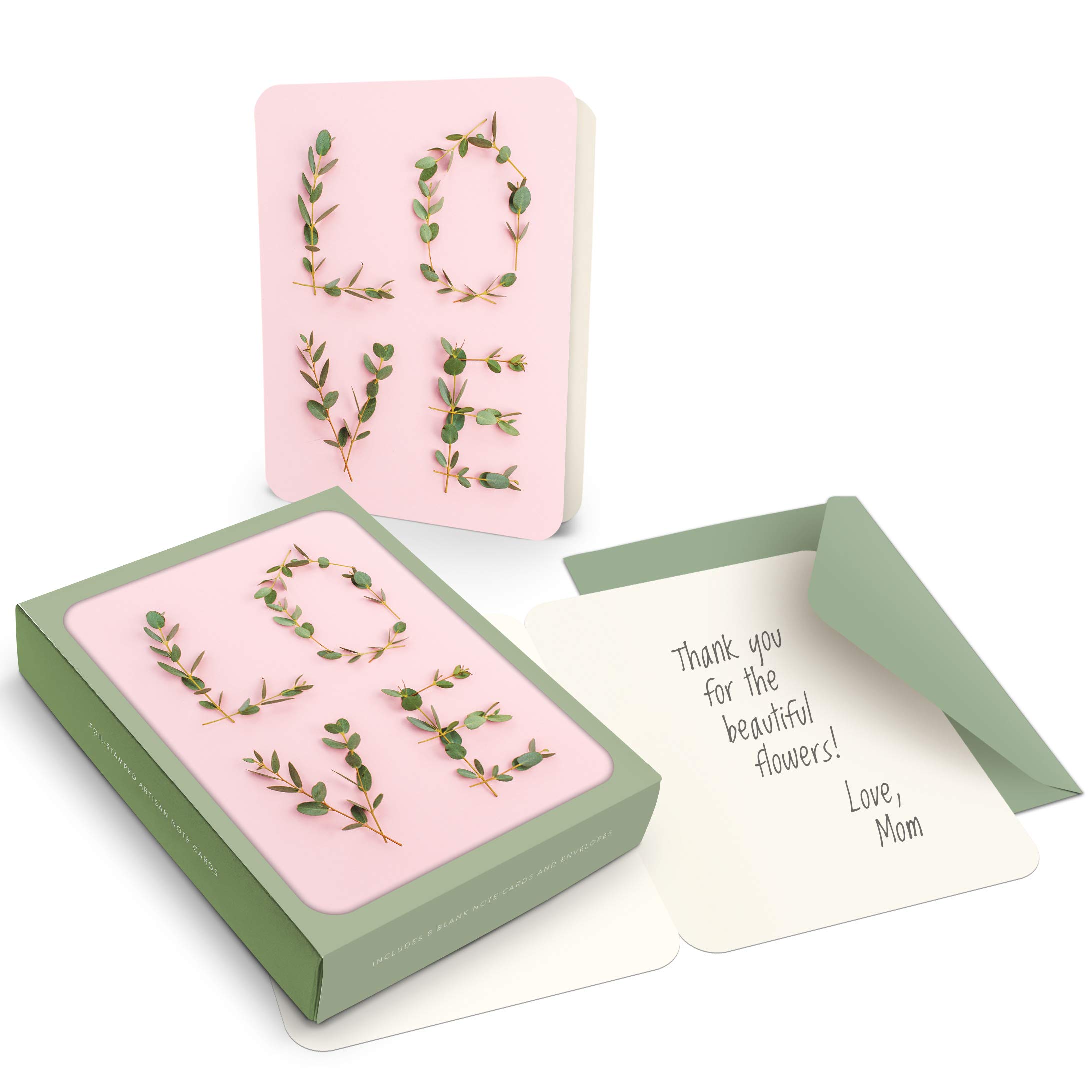 Studio Oh! Artisan Blank Note Cards - Love Among The Leaves - Pack of 8 (4.25