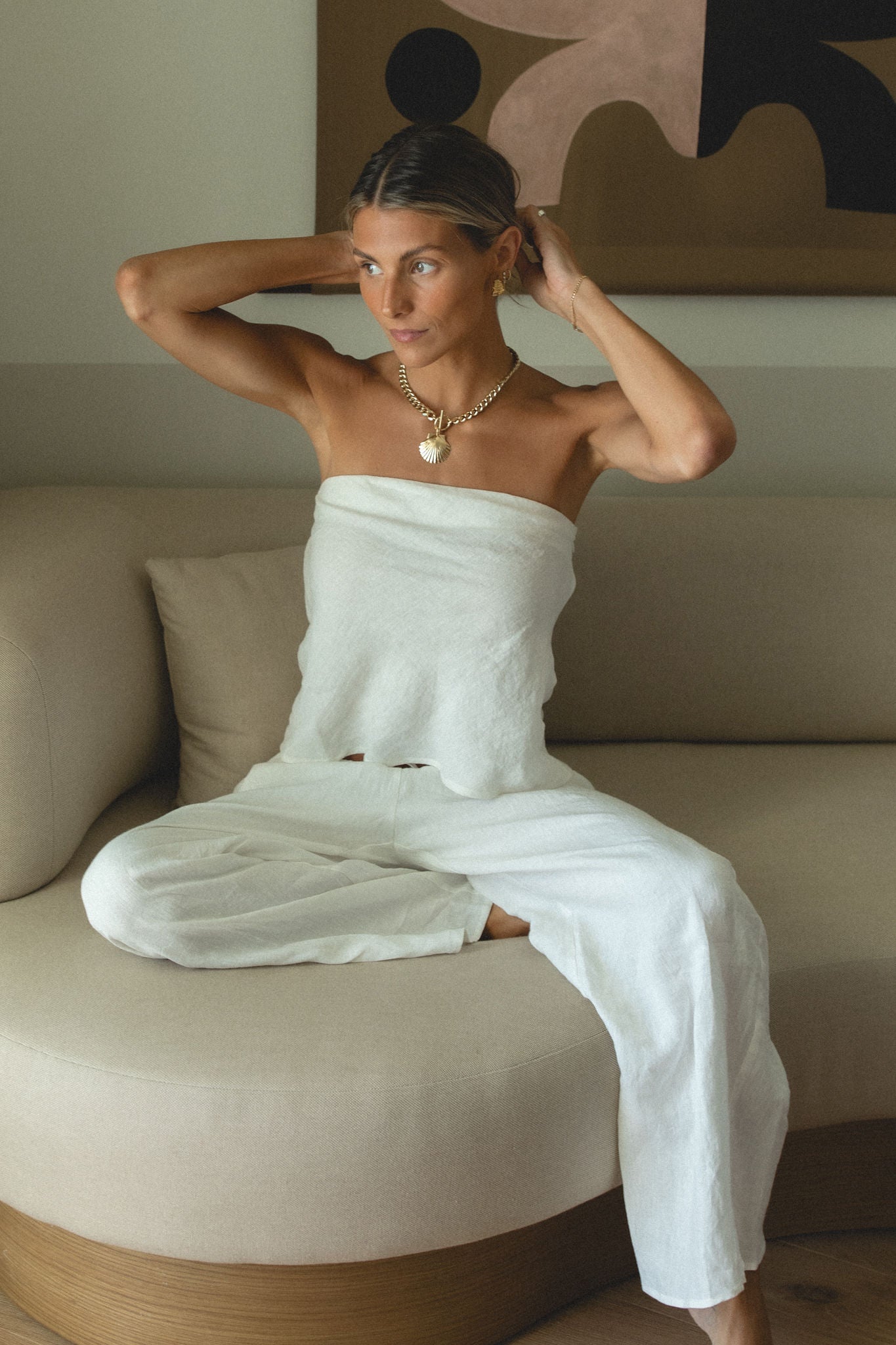 Strapless Linen Top for Women - Breathable Summer Blouse for Beach, Vacation & Casual Outings