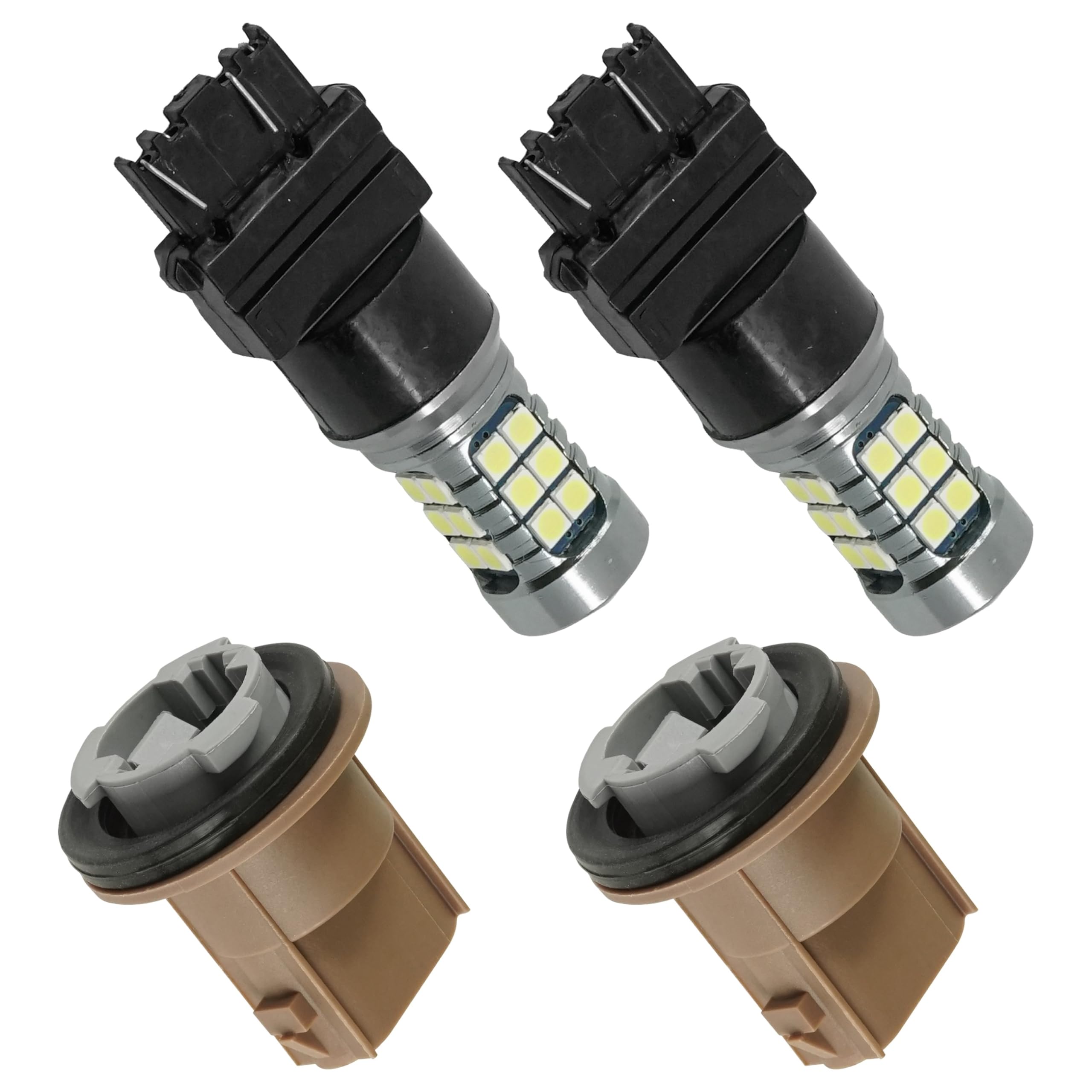Caltric 2-Pack LED Tail Light Bulb & Socket Replacement for Polaris RZR 800 / S 800/4 800 (2009-2014 Models) - Waterproof Off-Road ATV Accessories for Night Riding & Trail Adventures