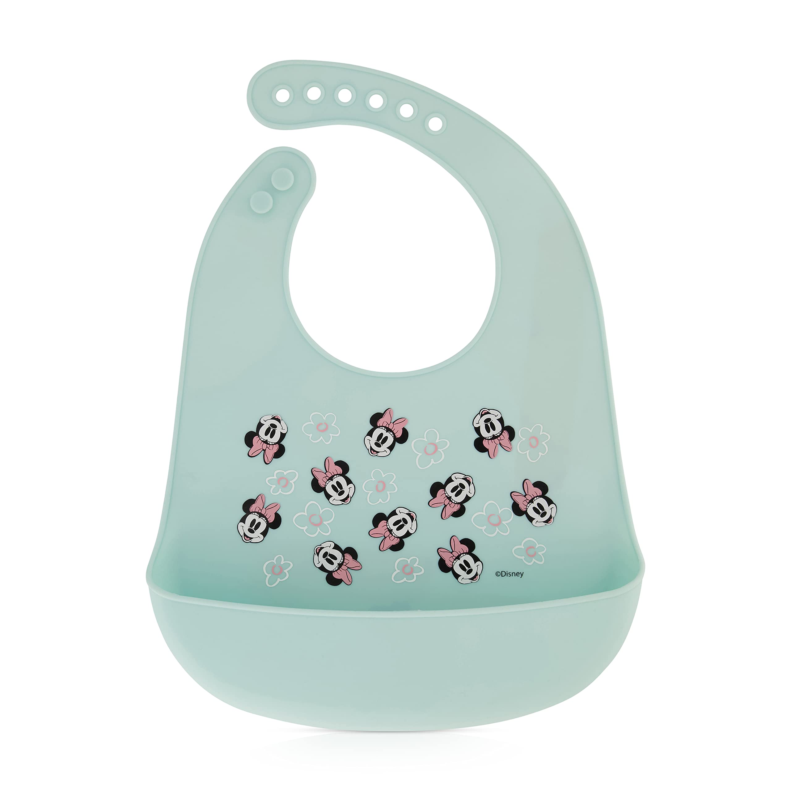 Disney 2-Pack Unisex Baby & Toddler Silicone Bibs with Food Catcher - Soft Waterproof Feeding Bib for Infants & Kids - Perfect for Mealtime, Travel & Messy Play