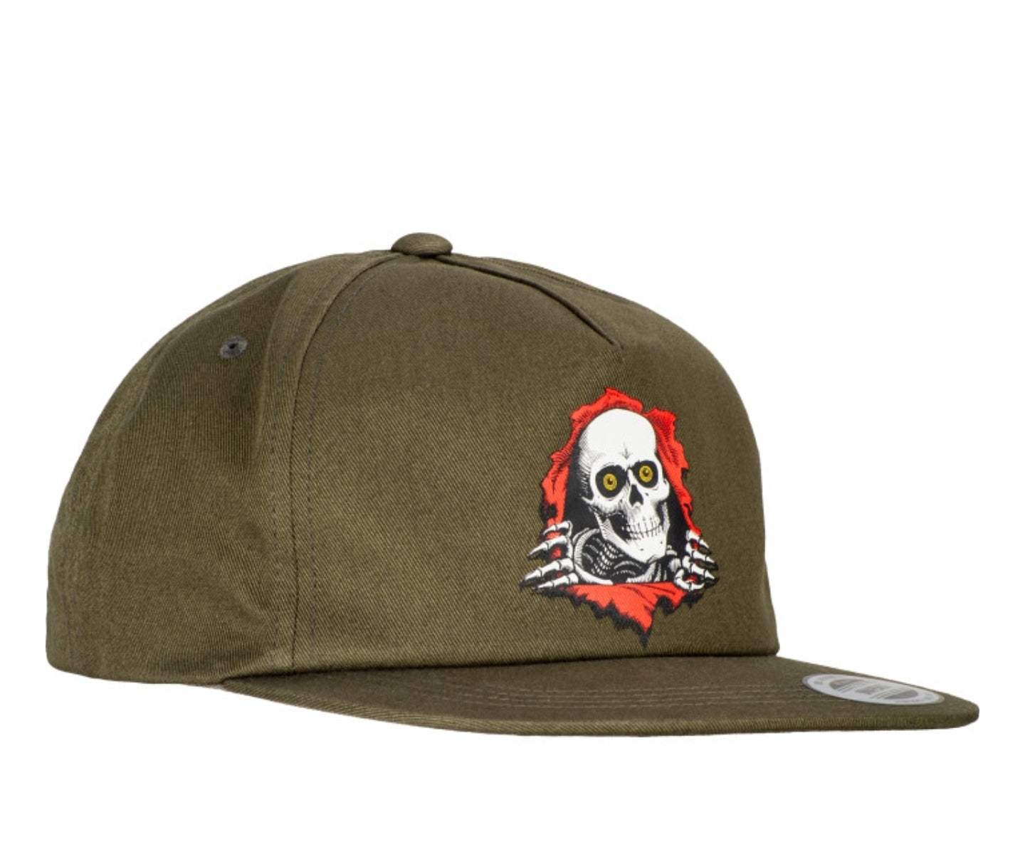Powell Peralta Ripper Snapback Hat - Army Green - Skateboarding & Streetwear Style for Men & Women - Perfect for Casual Wear, Skating, and Outdoor Activities