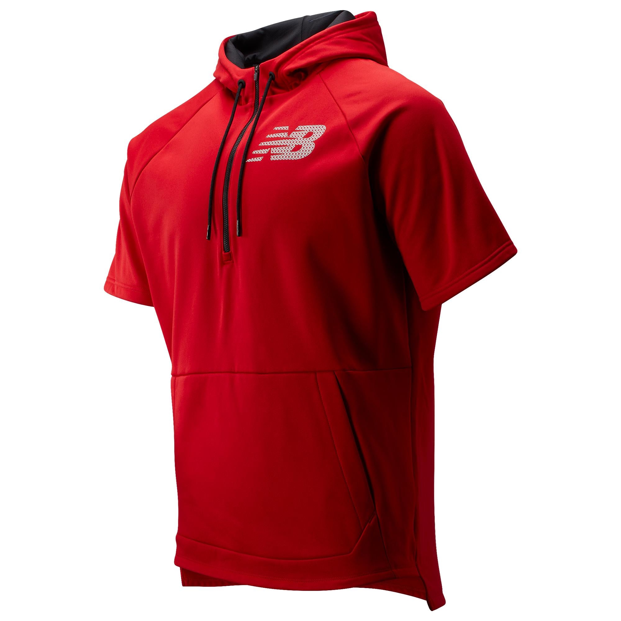 New Balance BP Fleece Hoodie Short Sleeve MT93714 - Men's Lightweight Fleece Pullover for Casual Wear & Outdoor Activities