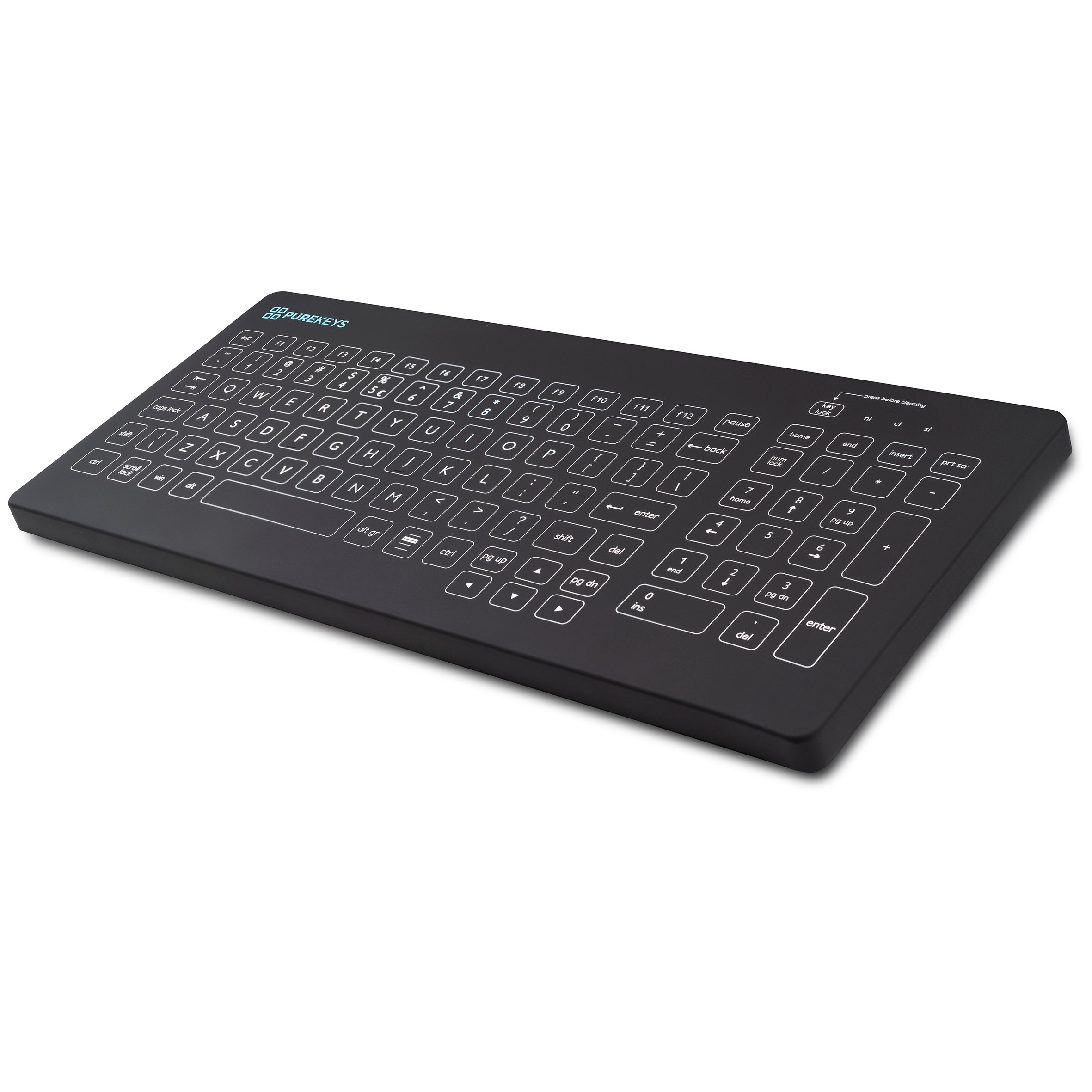 Purekeys Wireless Compact Keyboard and Mouse Set - Black | Slim Ergonomic Design for Laptop, PC, Mac | Perfect for Home Office, Gaming & Travel