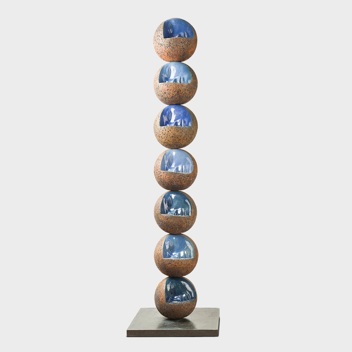 Sette Lune Stoneware Sculpture Plaka - Handcrafted Ceramic Art for Home Decor, Office & Gift Giving