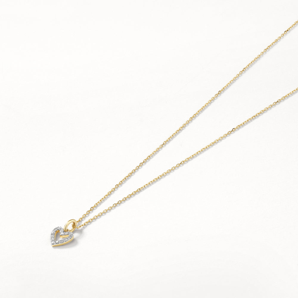 10k Gold Diamond Open Heart Necklace for Women - Elegant Valentine's Gift, Anniversary Jewelry for Her - Perfect for Date Nights & Special Occasions