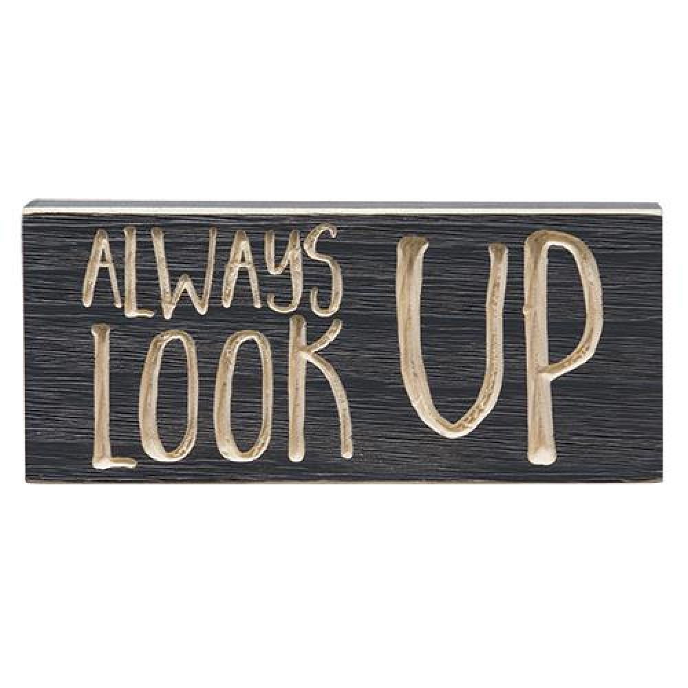 Always Look Up Engraved Wood Sign 3.5x8 Inches - Inspirational Wall Decor for Home, Office & Gift Giving