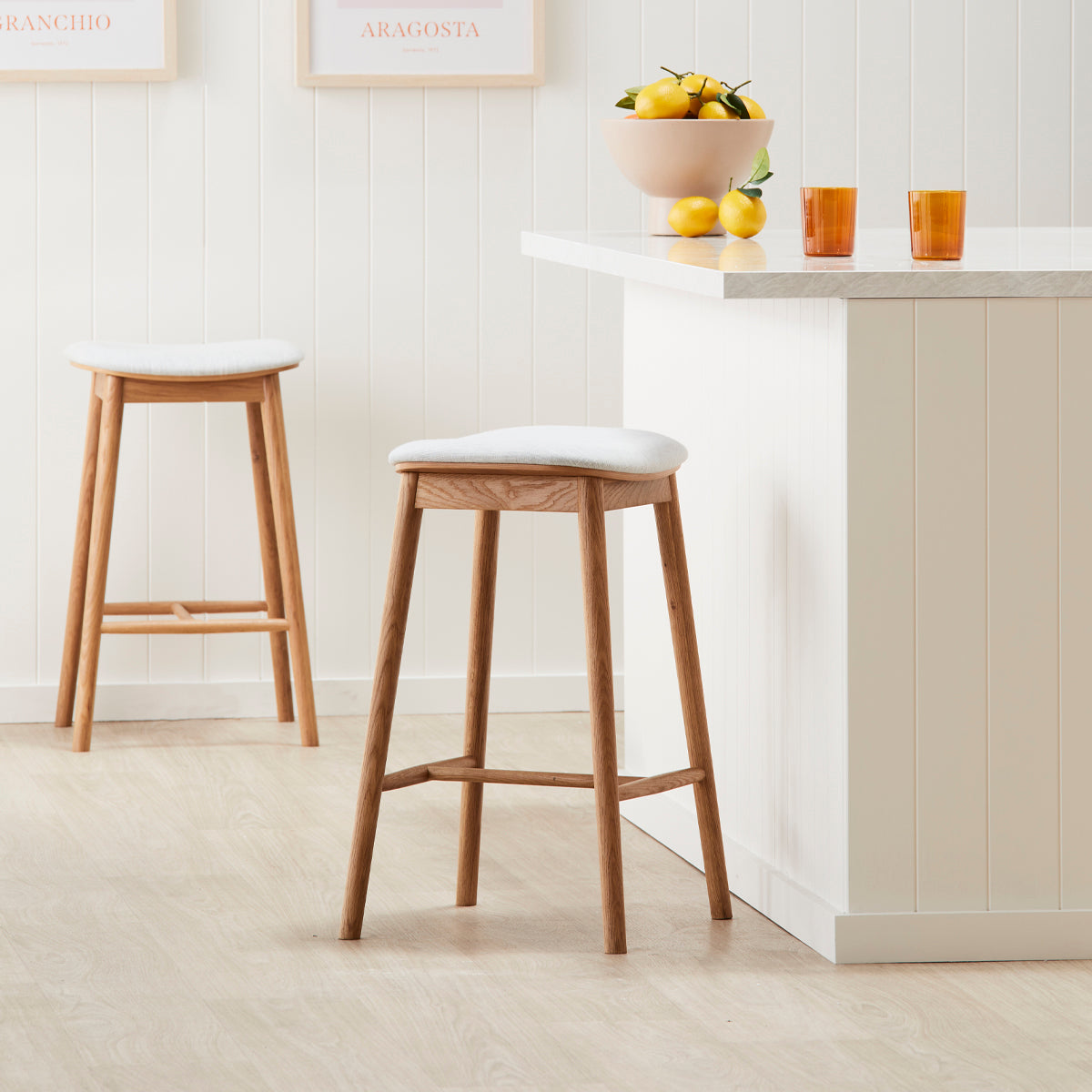 Lando Fabric Backless Bar Stool - Modern Kitchen Island & Counter Height Stool for Dining & Home Decor - Perfect for Small Spaces, Breakfast Nooks & Bars