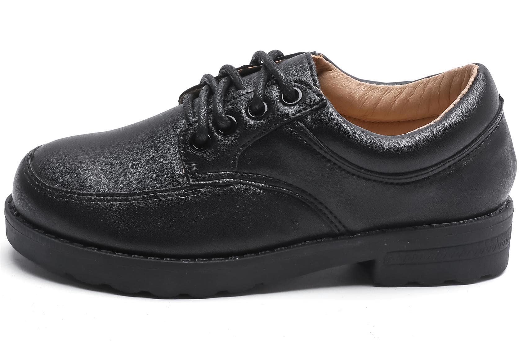 Kids' Oxford Dress Shoes - Lace-Up Brogue School Uniform Flats for Toddlers & Little Kids | Perfect for School & Formal Events