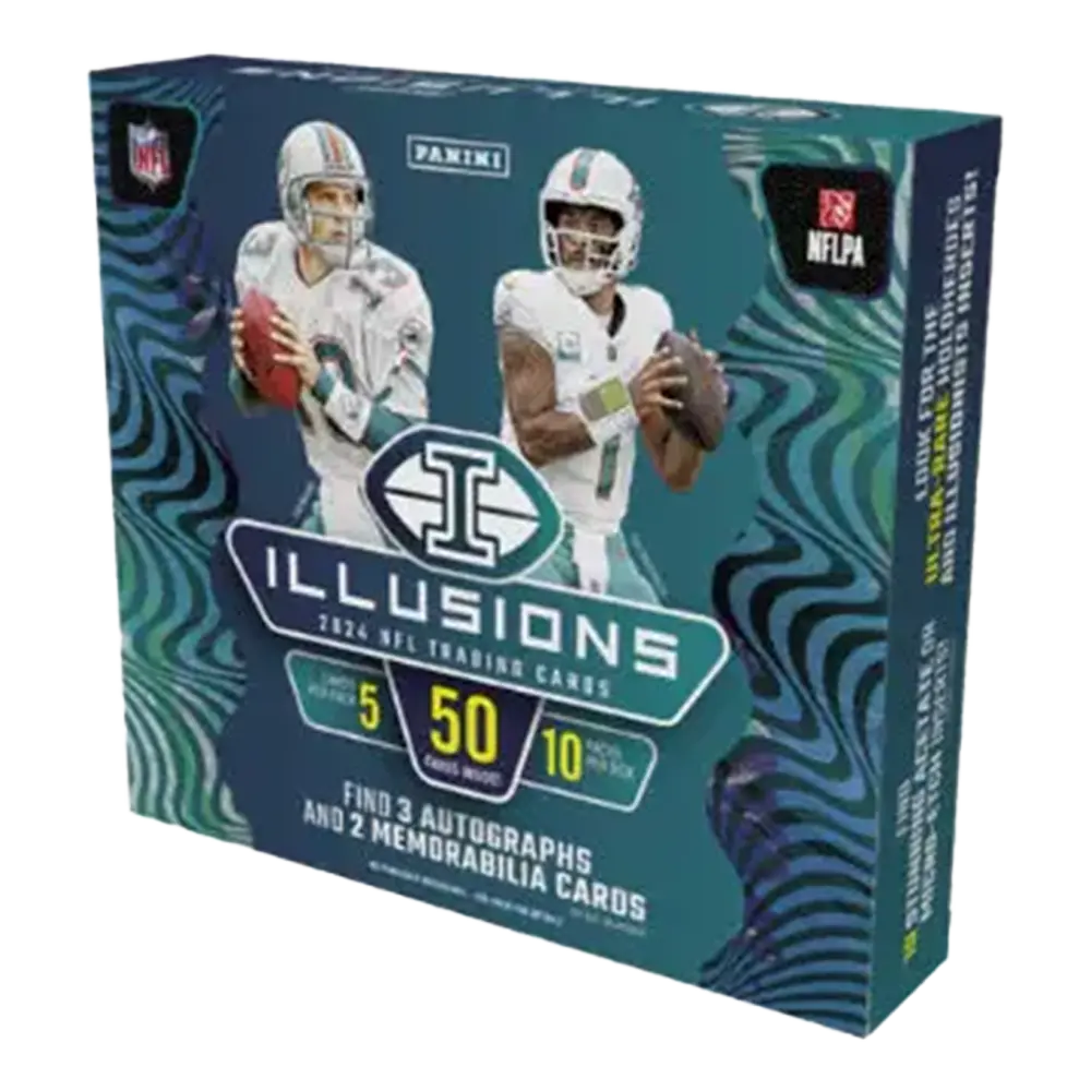 2024 Panini Illusions Football Hobby Box - 24 Packs with Autographs & Memorabilia Cards - NFL Trading Cards for Collectors & Fantasy Football Fans - Perfect for Gifts, Investments & Game Day Excitement