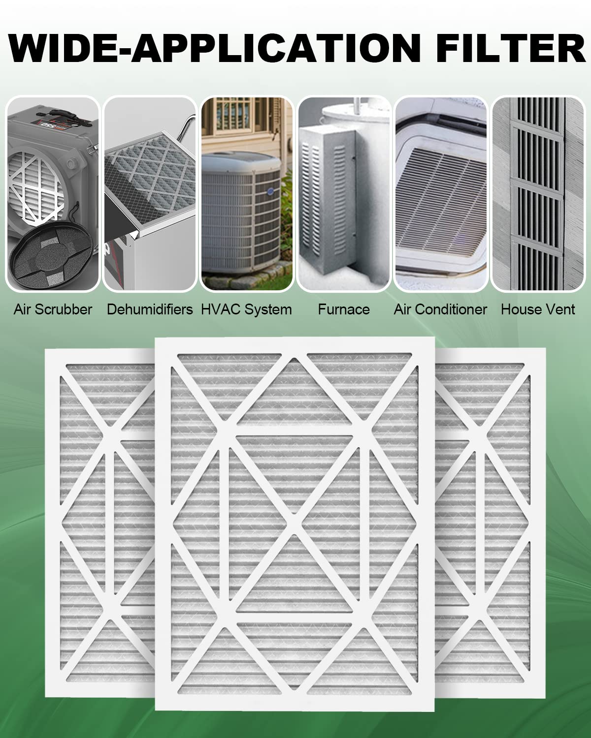 18x24x1 Air Filter MERV 8 - 6 Pack HVAC Replacement Filters for AC, Furnace & Air Conditioner (17.8x23.78x0.79) - Perfect for Home, Office & Commercial Use